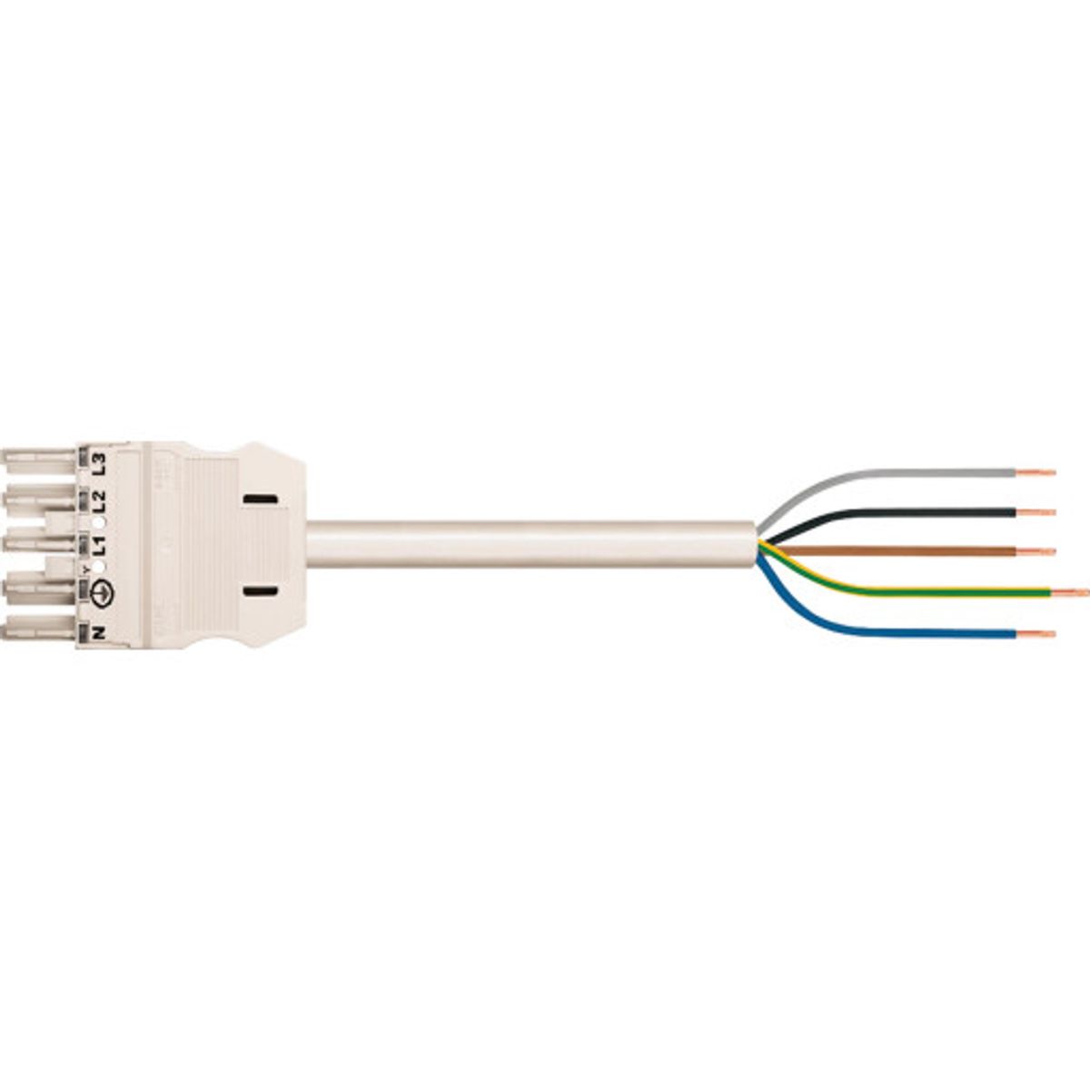 Winsta Tilslutningskabel 5M 5G1,5 HFFR Hvid Hun-FRI Sort Stik