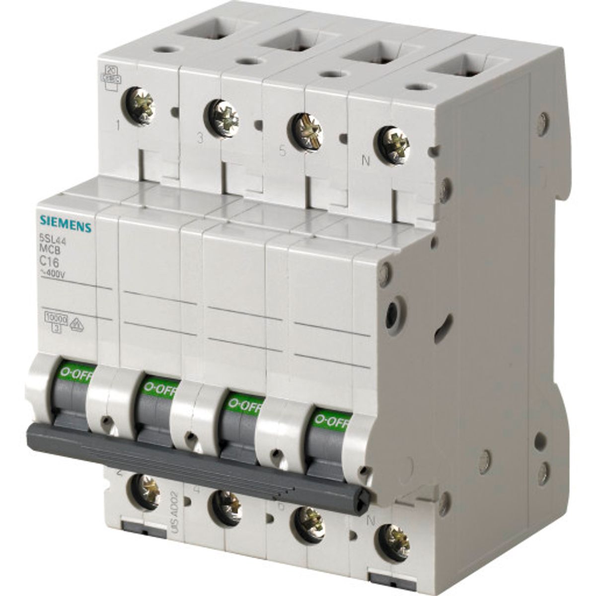 Siemens 5SL Automatsikring 3P+N 10kA 32A, grå