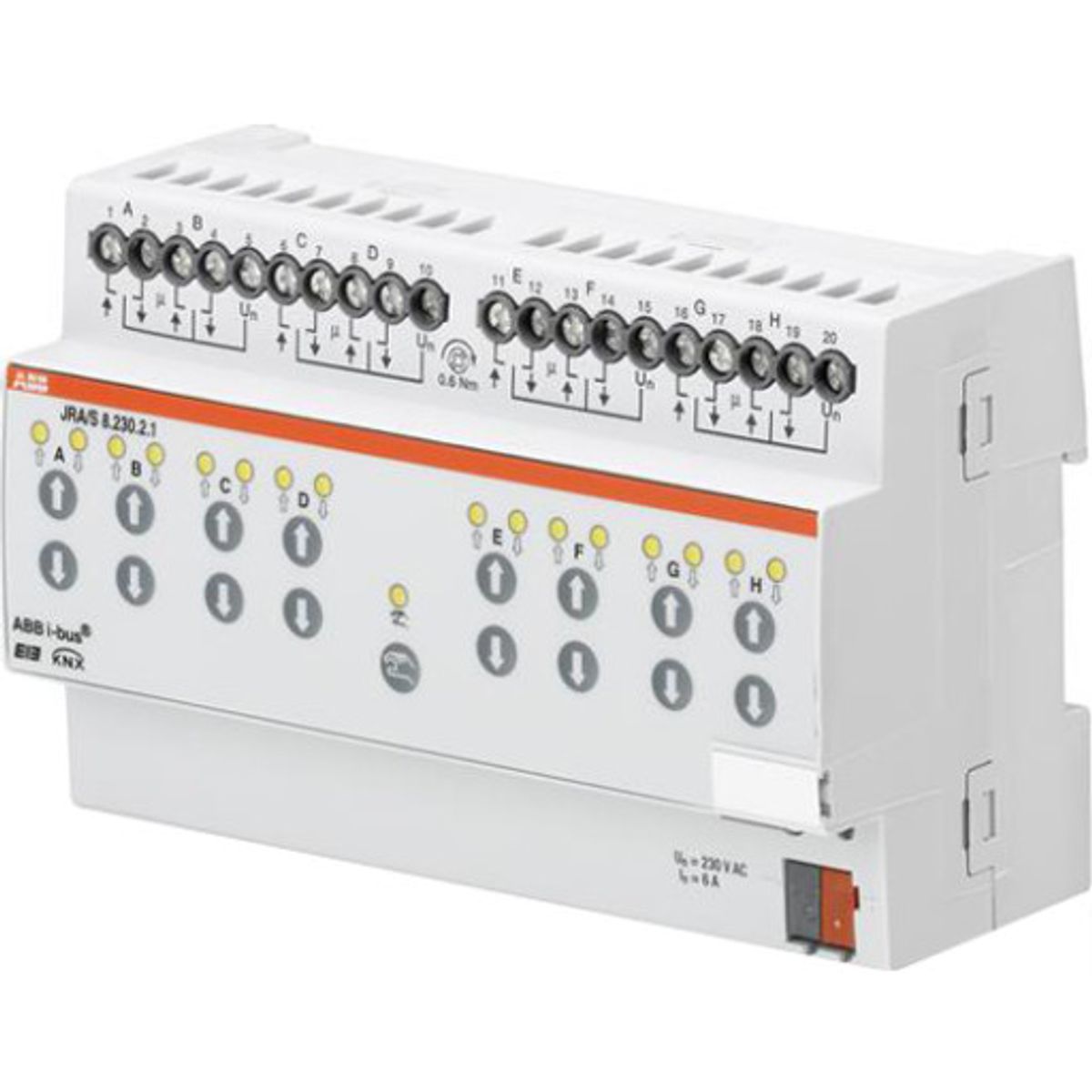 KNX Persienneaktuator 8-Kanal 230V AC mdrc JRA/S 8.230.2.1