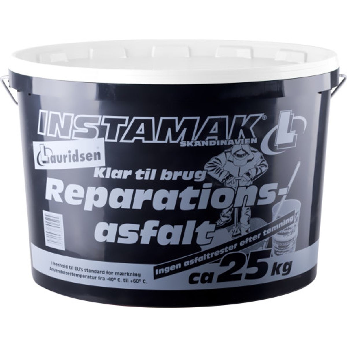 Instamak reparationsasfalt 25 kg, 0-3 mm, hvid