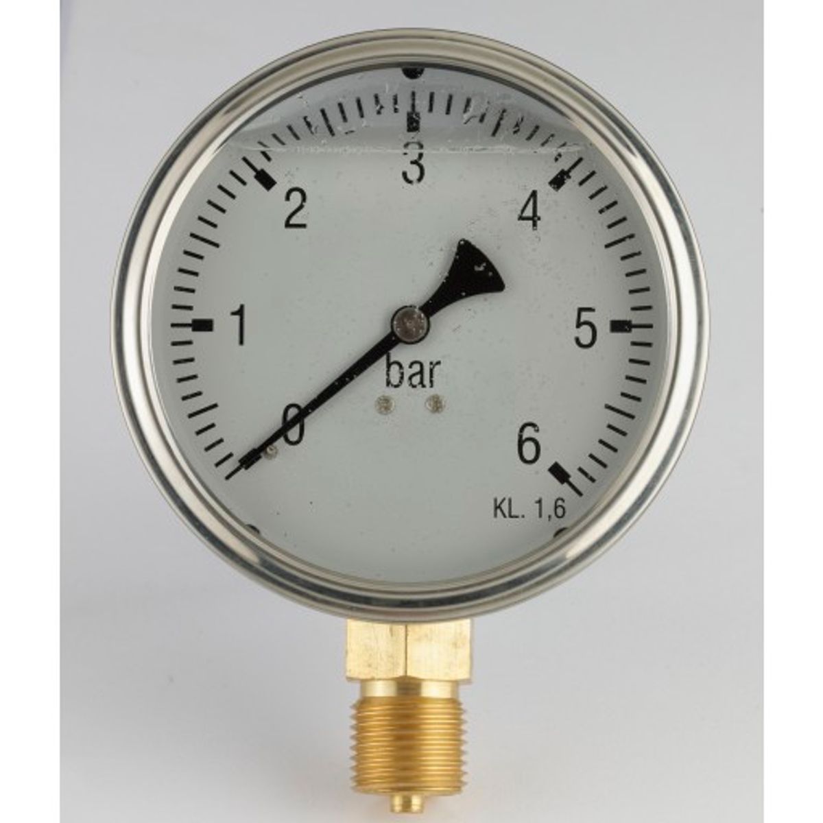 Manometer ø100, ned, 1/2", 0-4 bar rustfrit hus m/glycerin