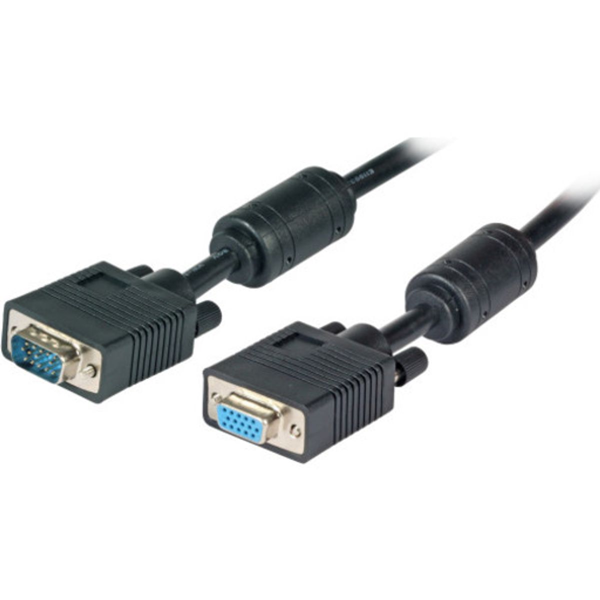 VGA kabel 1,8M Han/Hun 2 x HD Dsub15 m/f, sort