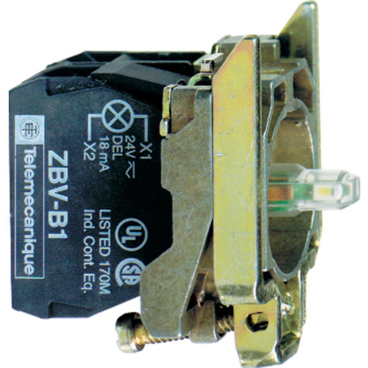 Lampetrykskrop med LED hvid 1 slutte 230V ZB4BW0M11