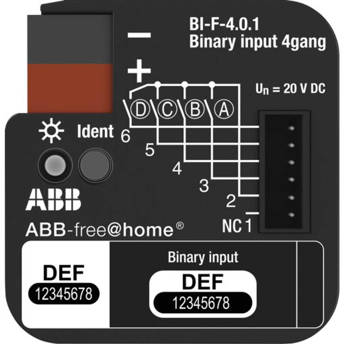 Free-Home Inputmodul m/4 indgange 20VDC BI-F-4.0.1