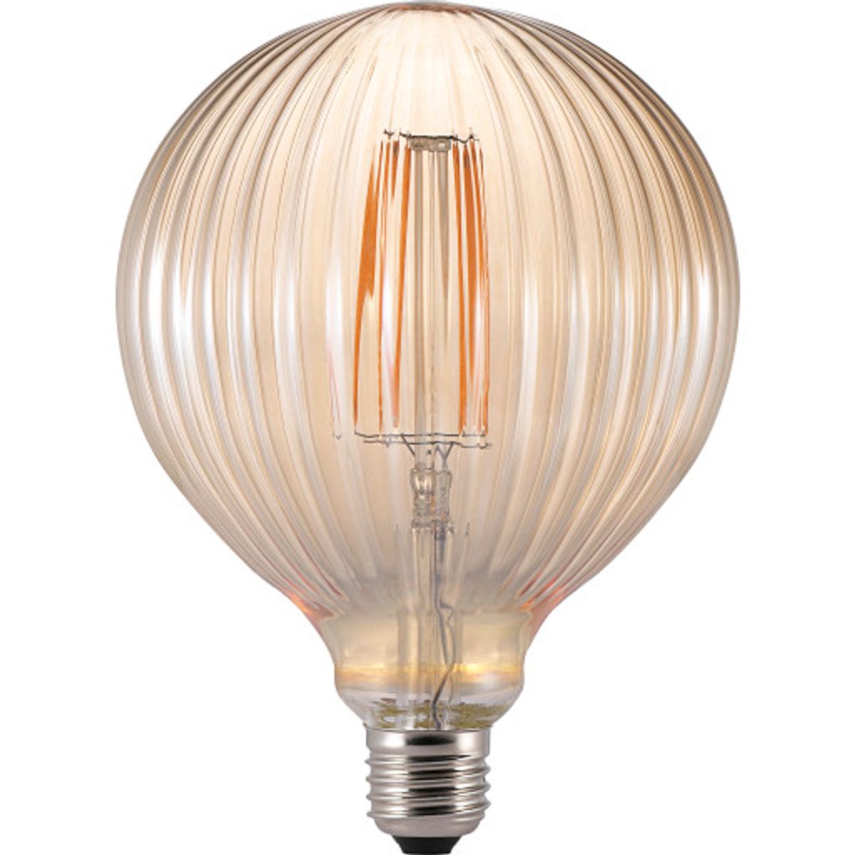 Nordlux Avra Stripes E27 globepære, 2W, ravfarvet