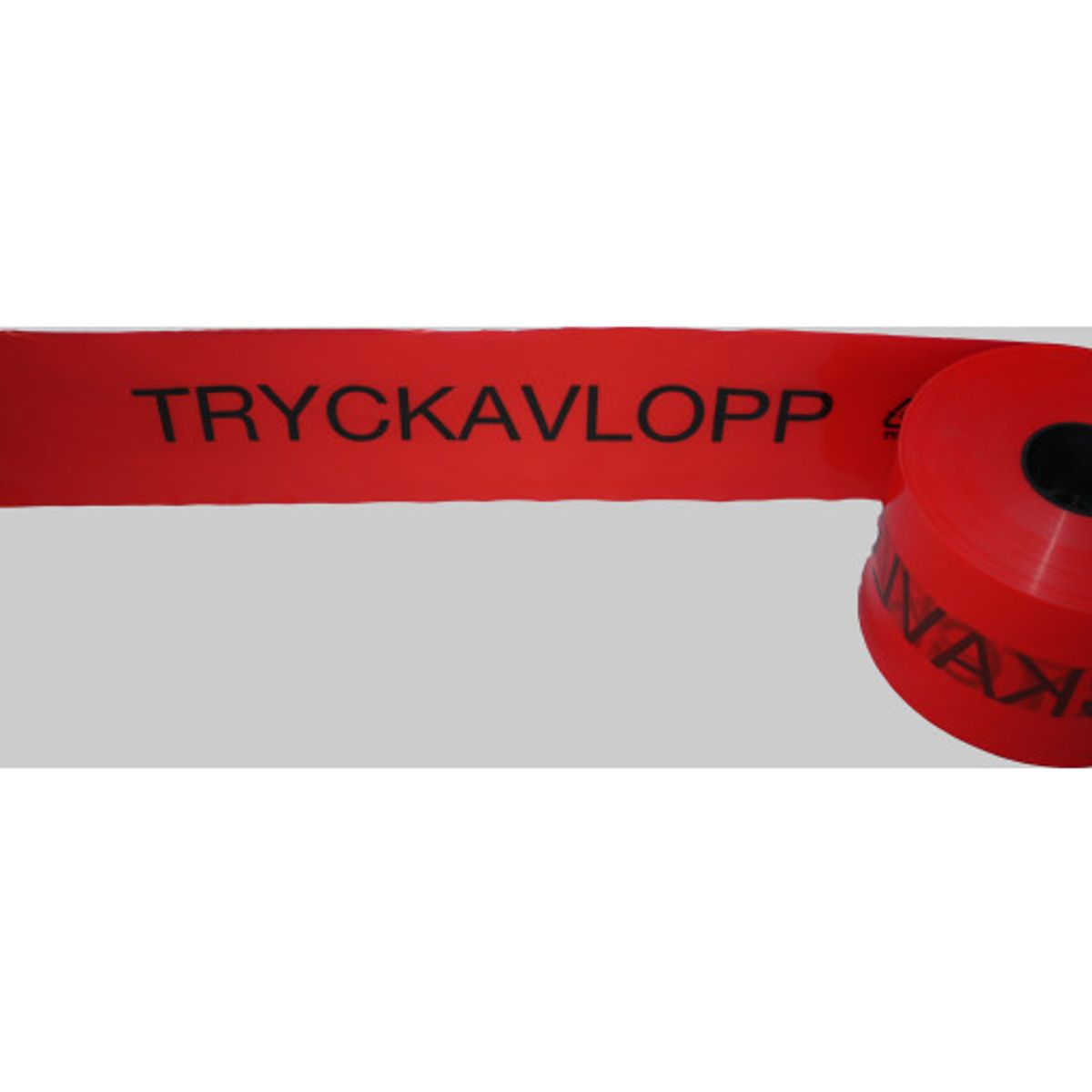 Markeringsband, röd TRYCKAVLOPP, 125 mm, 250 m