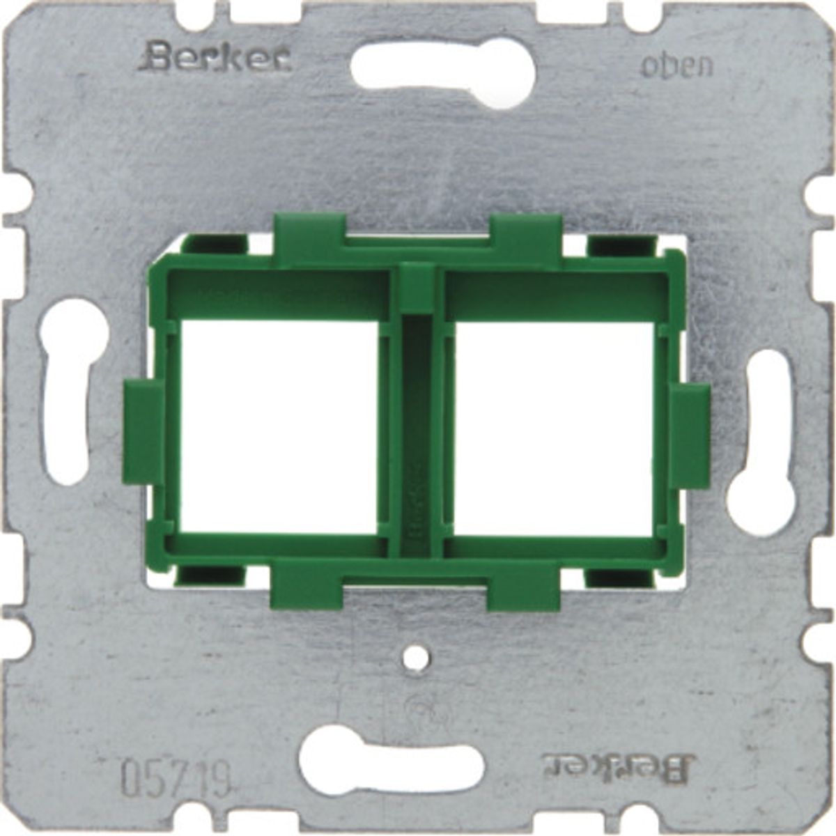 Berker Holder til dobbelt modular jack, grøn