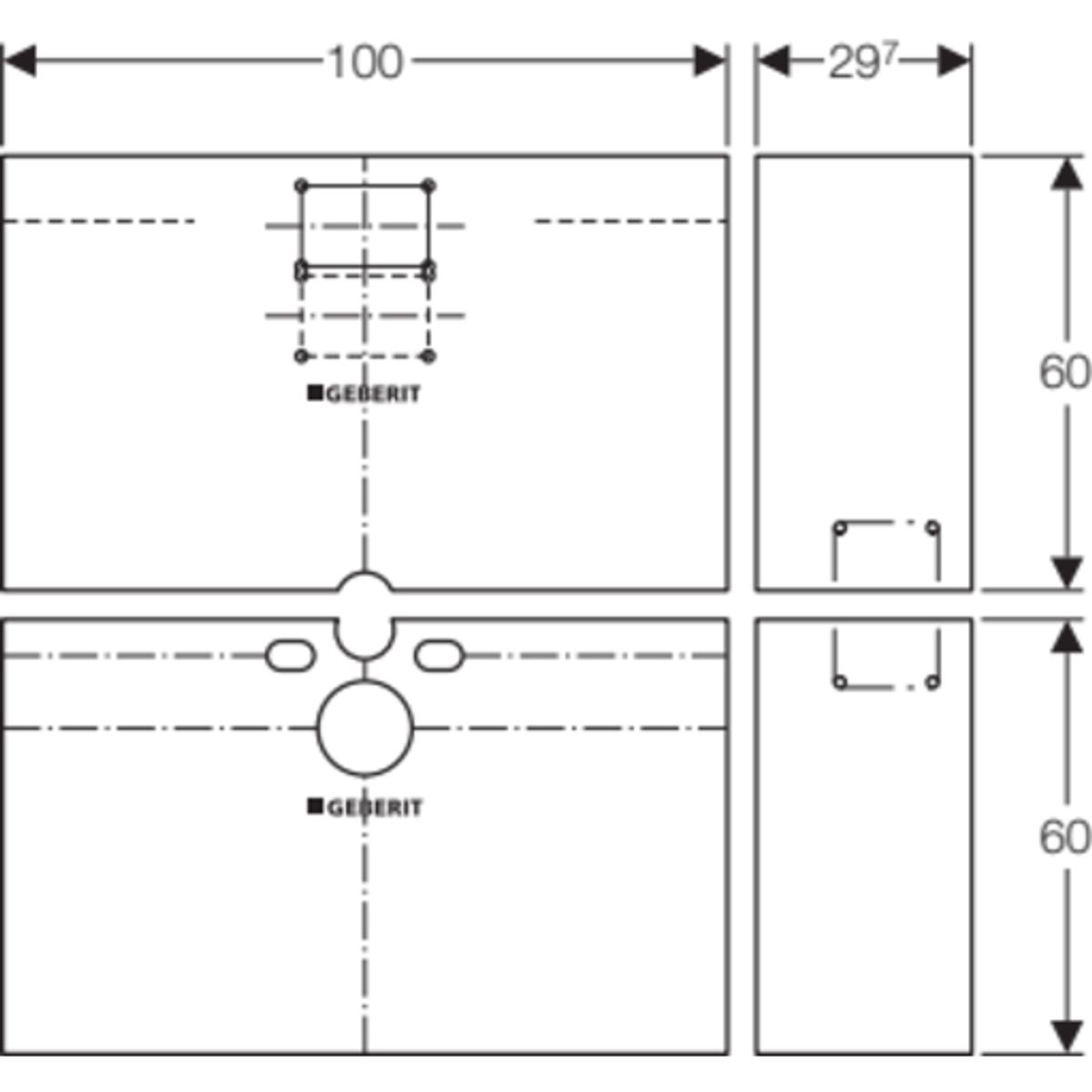 Geberit Gis easy gipsplade til top/front