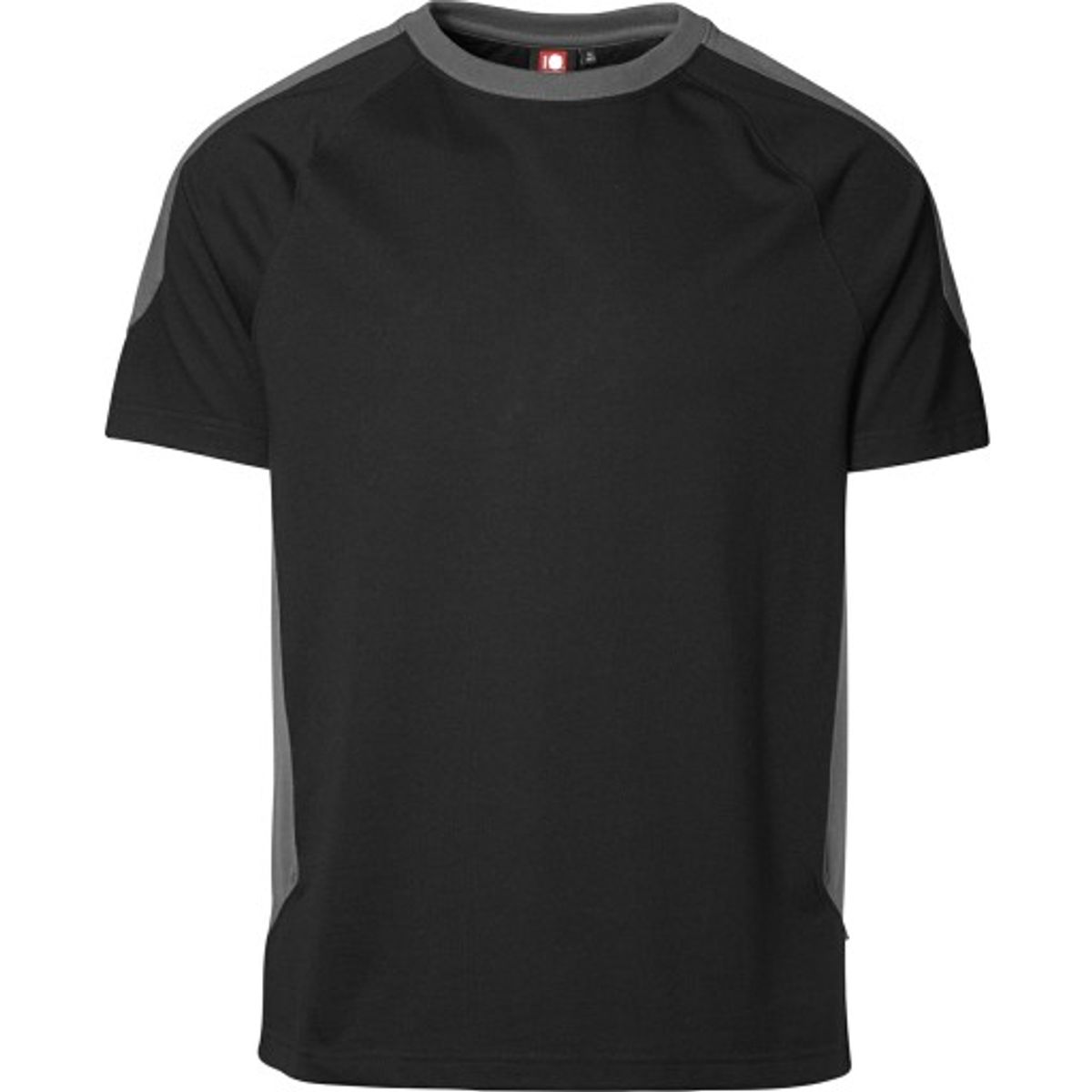 ID PRO Wear T-shirt med kontrast farve, 0302 sort str. L