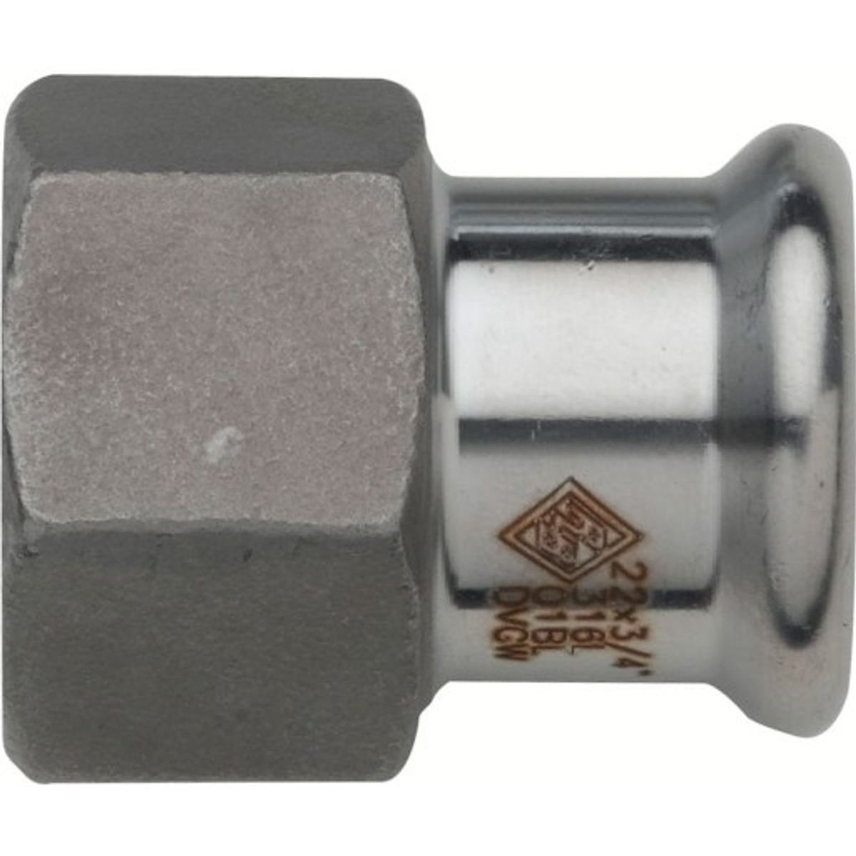 Turbo Press overgangsmuffe, 18 mm x 3/4" (M)