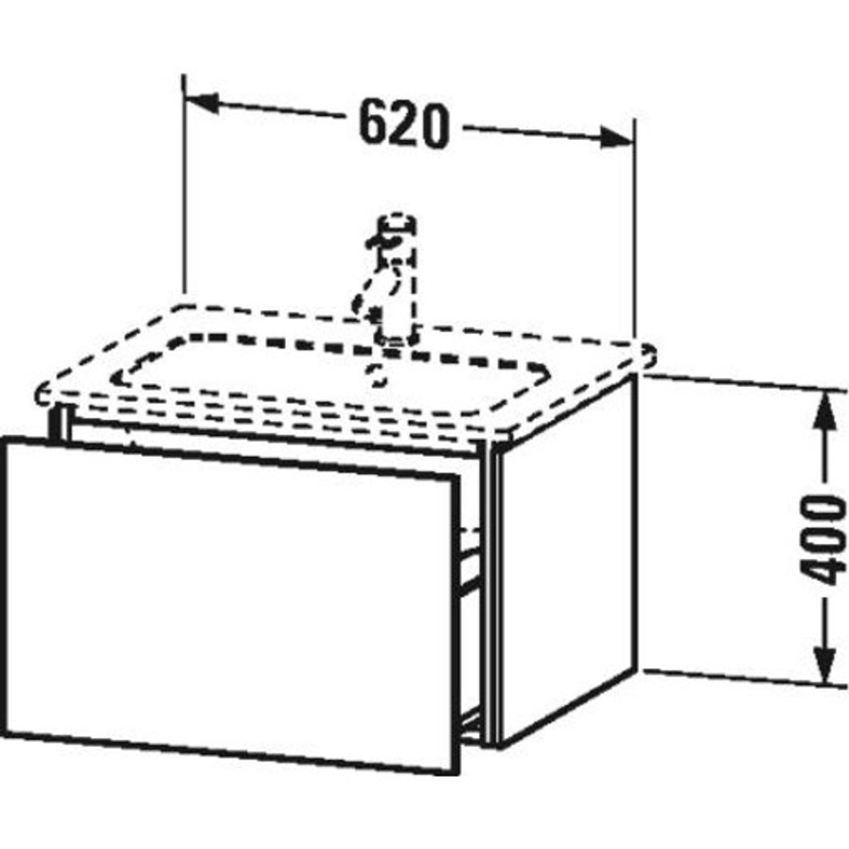 Duravit L-Cube vaskeskab 620 x 481 mm, hvid højglans