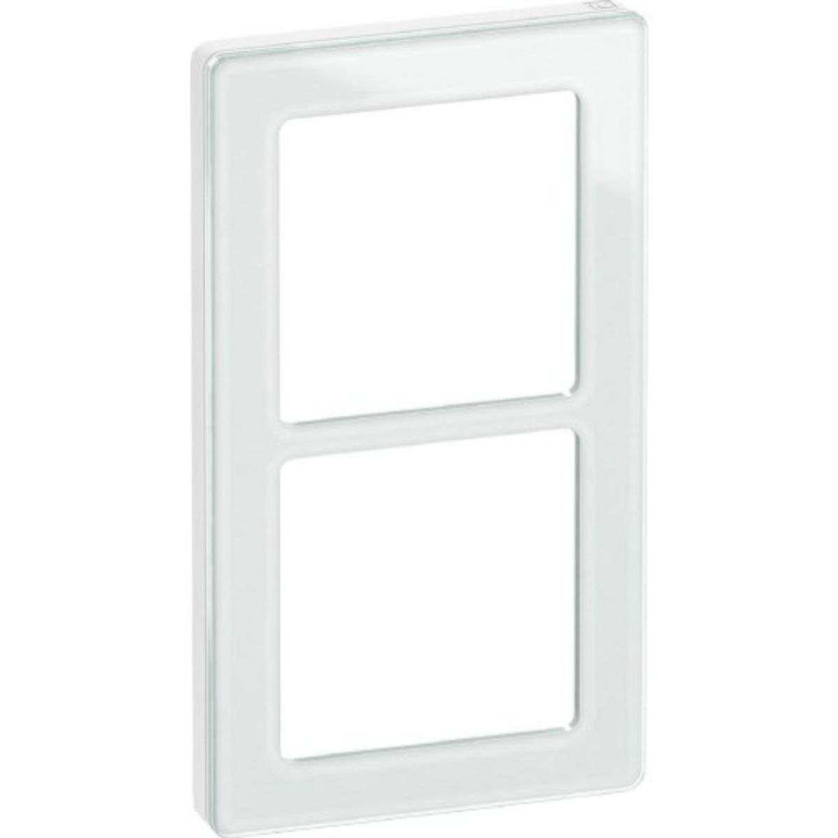 LK Fuga Pure designramme, 2x1 modul, hvid glas