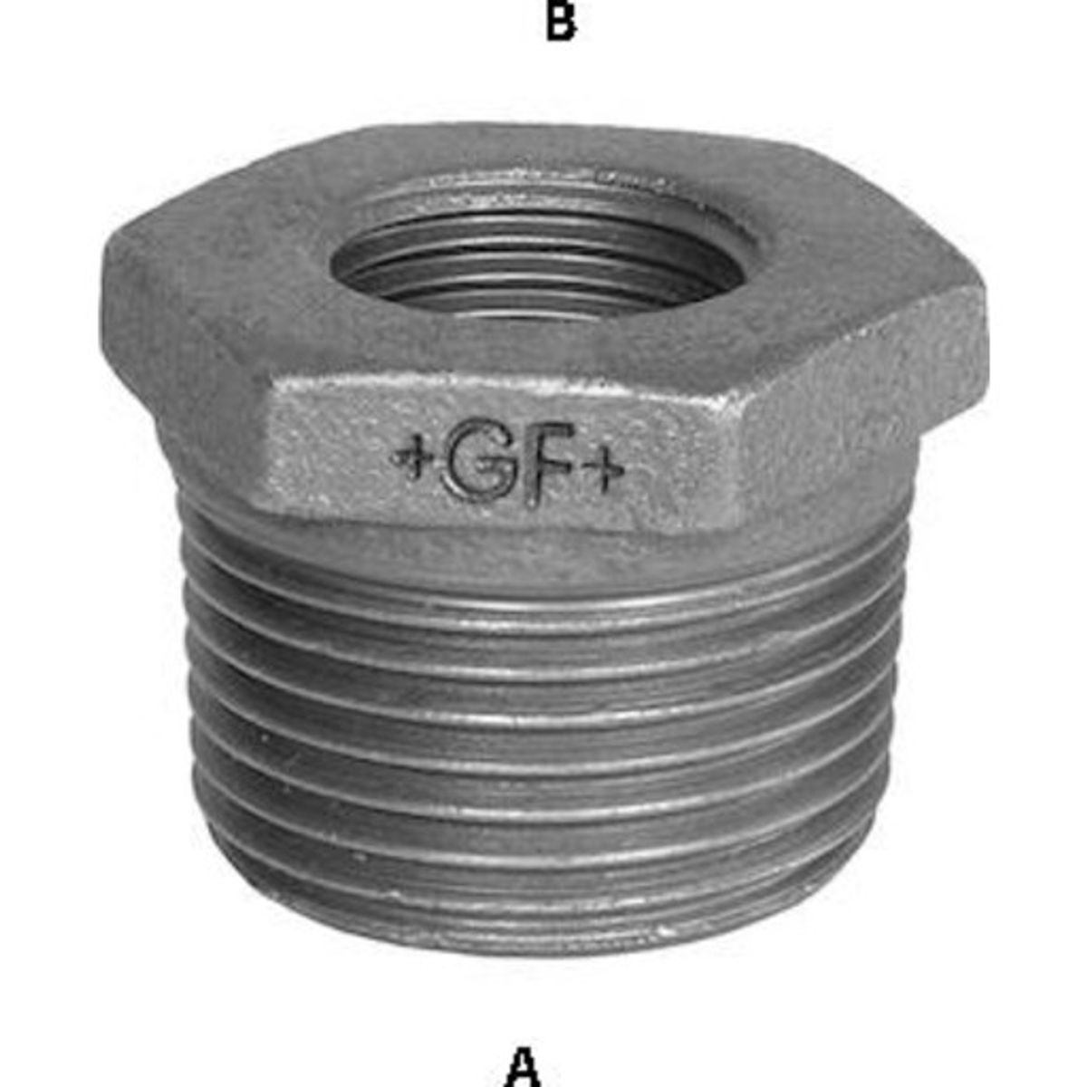 Galvaniseret nippelmuffe 1 1/2" x 1/2"