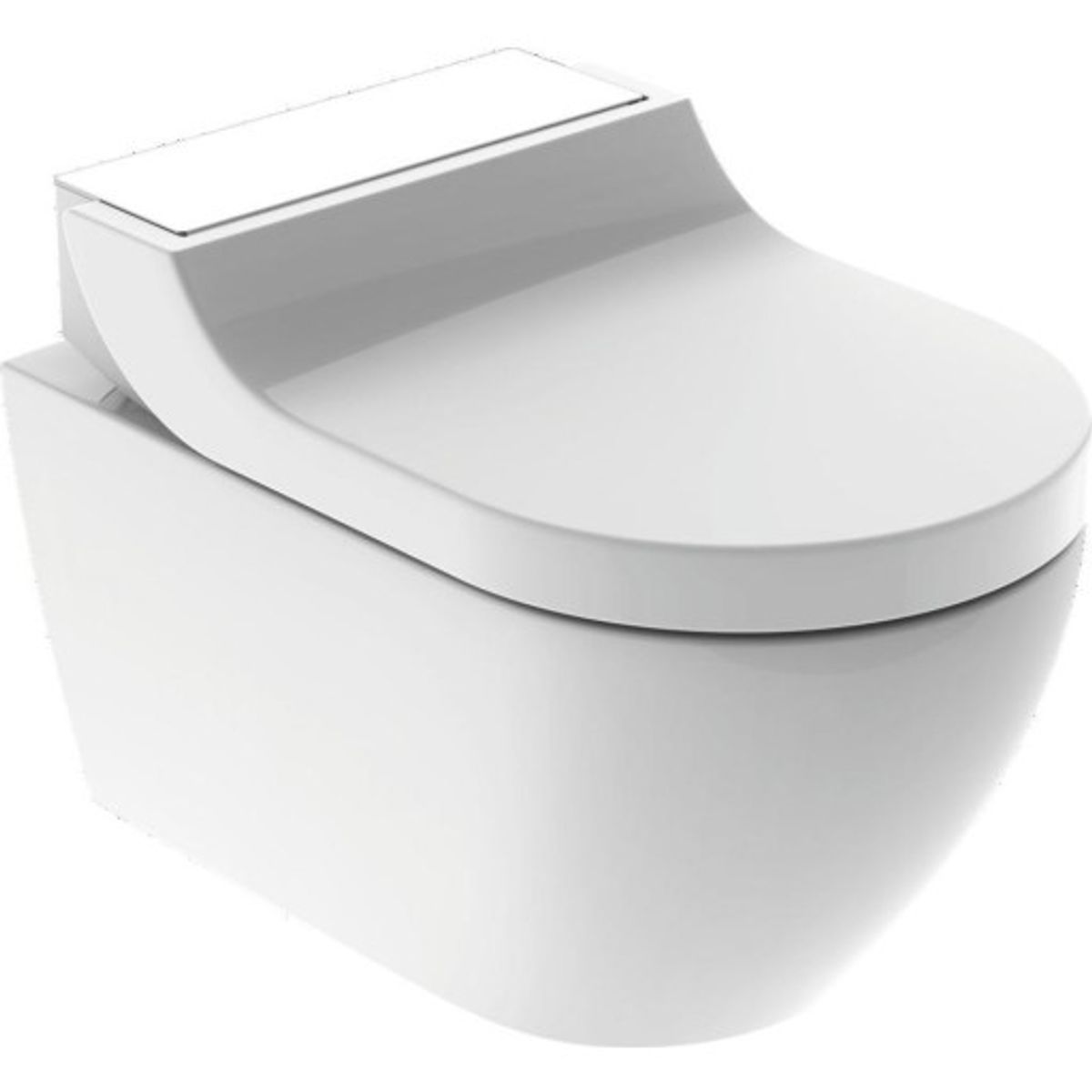 Geberit AquaClean Tuma Comfort douchetoilet, uden skyllekant, rengøringsvenlig, hvidt glas/hvid