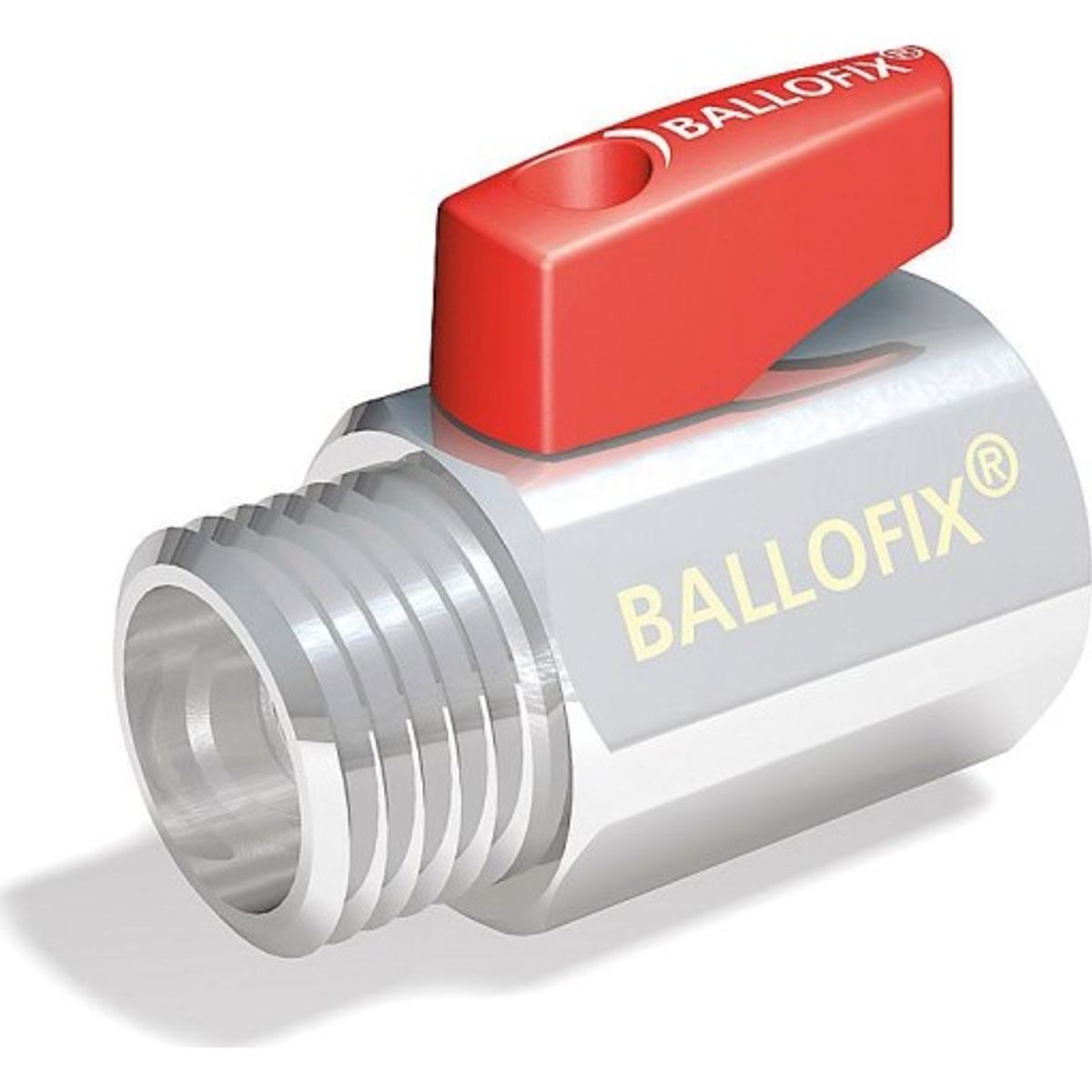 Ballofix kuglehane 1/2" muffe/nippel m/rød greb