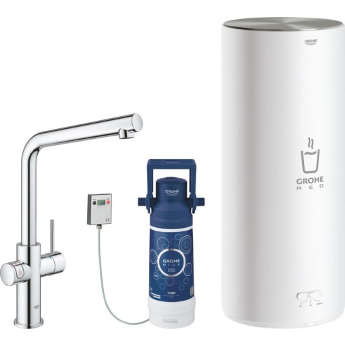 Grohe Red Duo køkkenarmatur, 5,5 liters kedel, krom