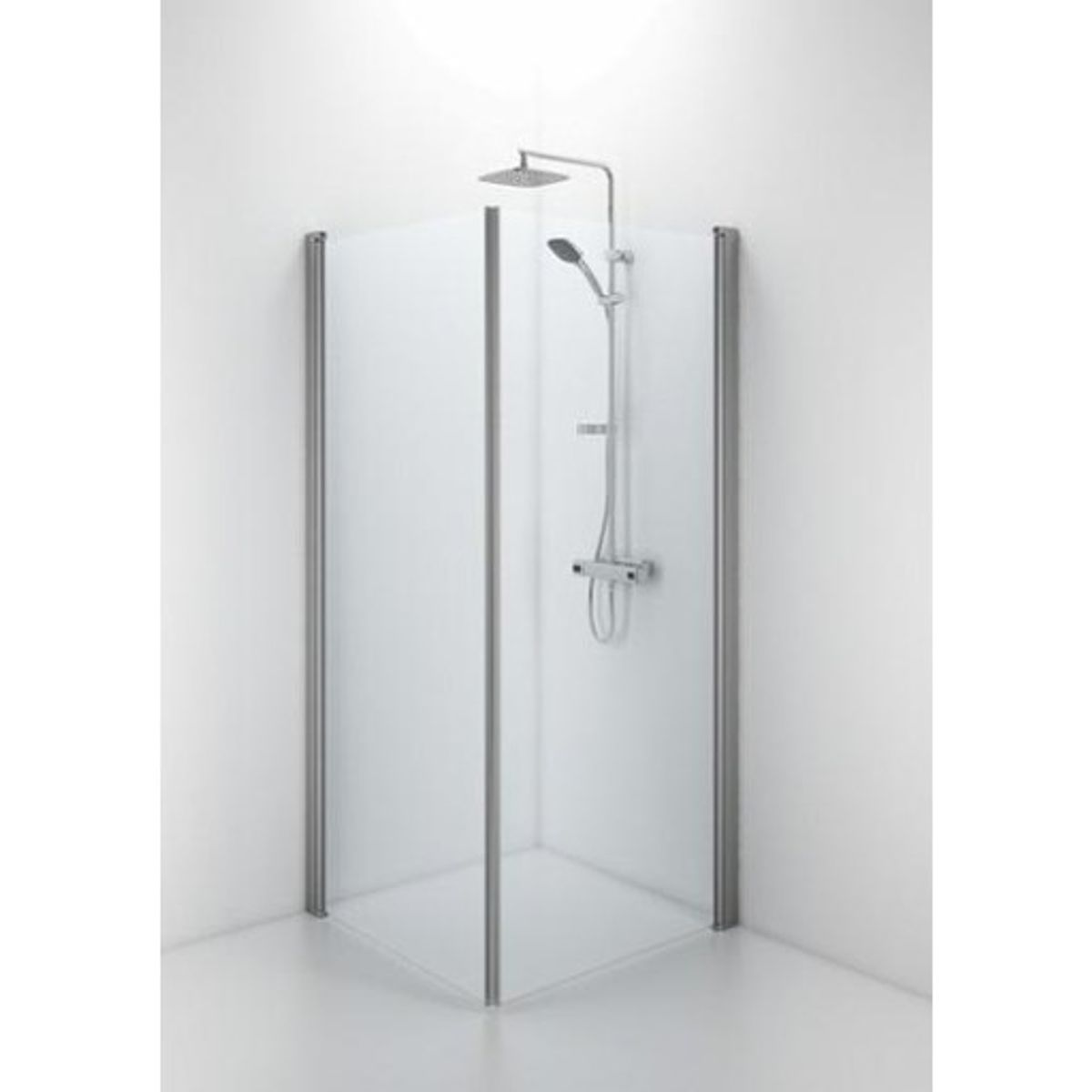 Contura Shower Space brusedør, 57 cm, klart glas, aluminium profil