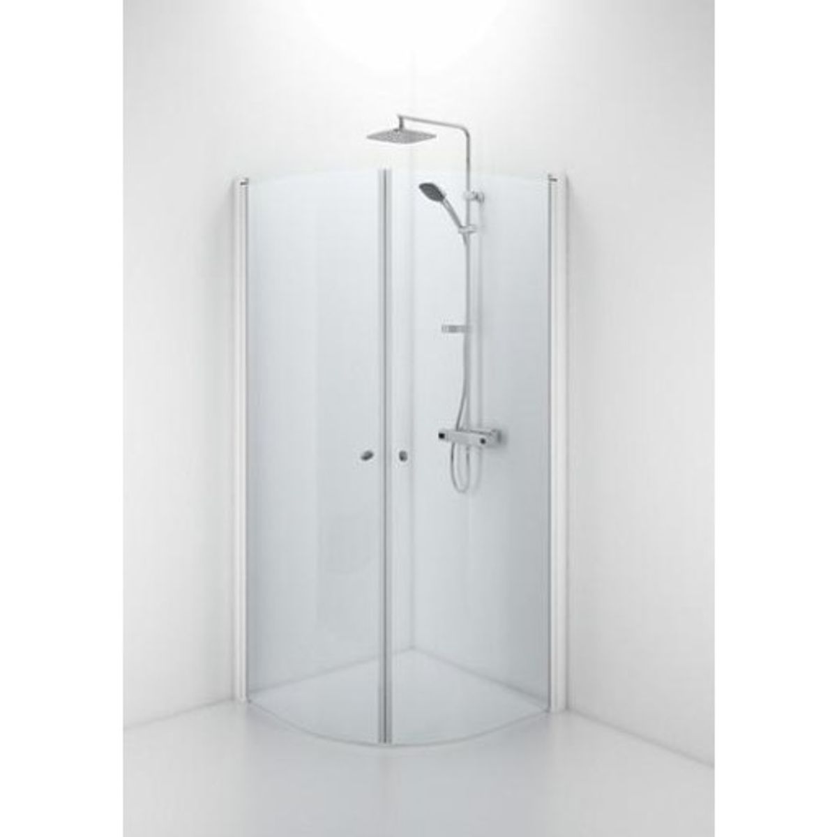 Contura Shower Space brusedør, 72,3 cm, klart glas, hvid profil