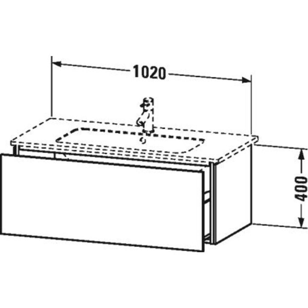 Duravit L-Cube vaskeskab 1020 x 481 mm, hvid højglans