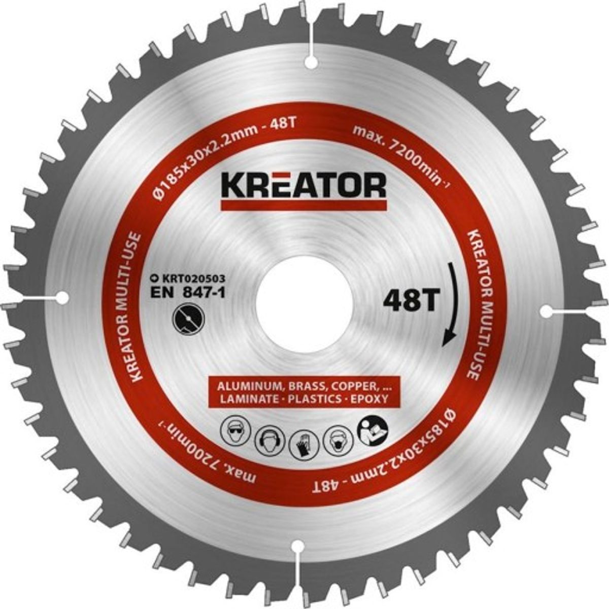 Kreator rundsavsklinge - Ø185/30mm - 48tands t.metal & plast