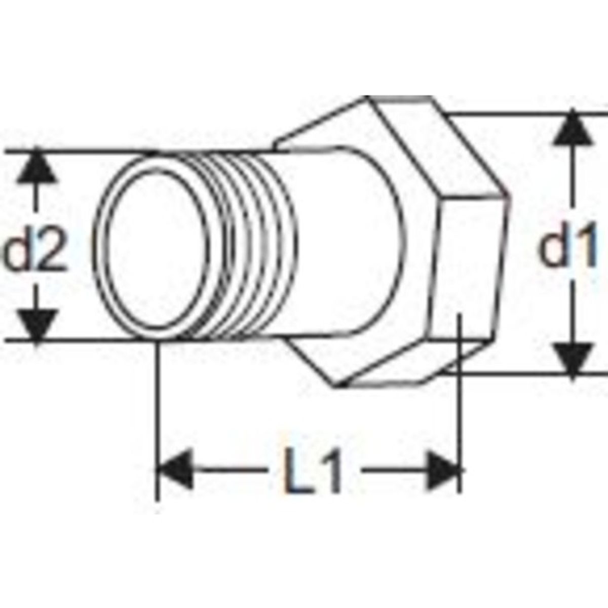 KOBLING M.UDV.GEVIND DN 15