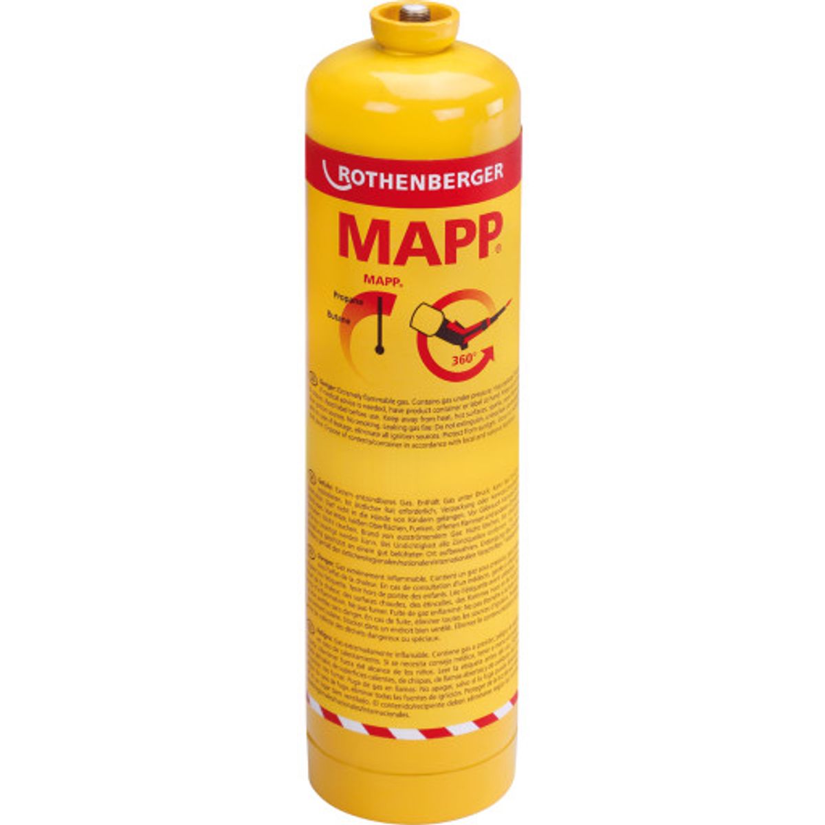 Rothenberger MAPP® gas, 7/16, EU-tilslutning, 380 g/788 ml.