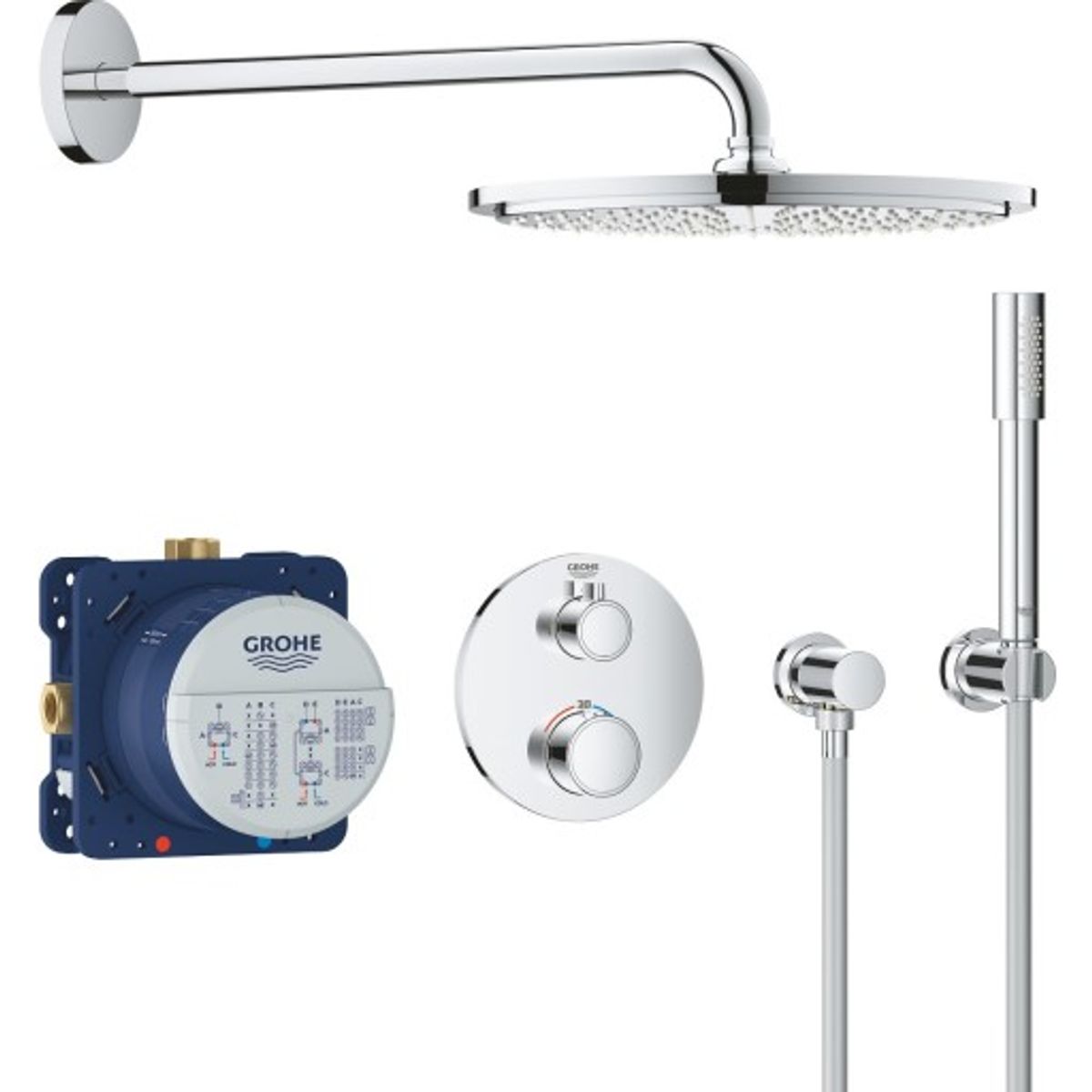 Grohe Grohtherm Rainshower Cosmopolitan 310 brusesæt, krom