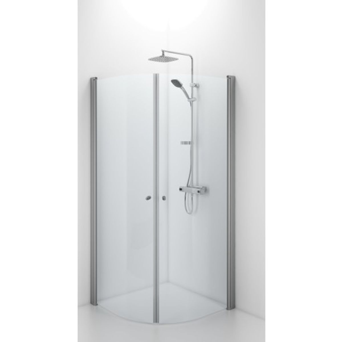 Contura Shower Space brusehjørne, 79x79 cm, klart glas, aluminium profil