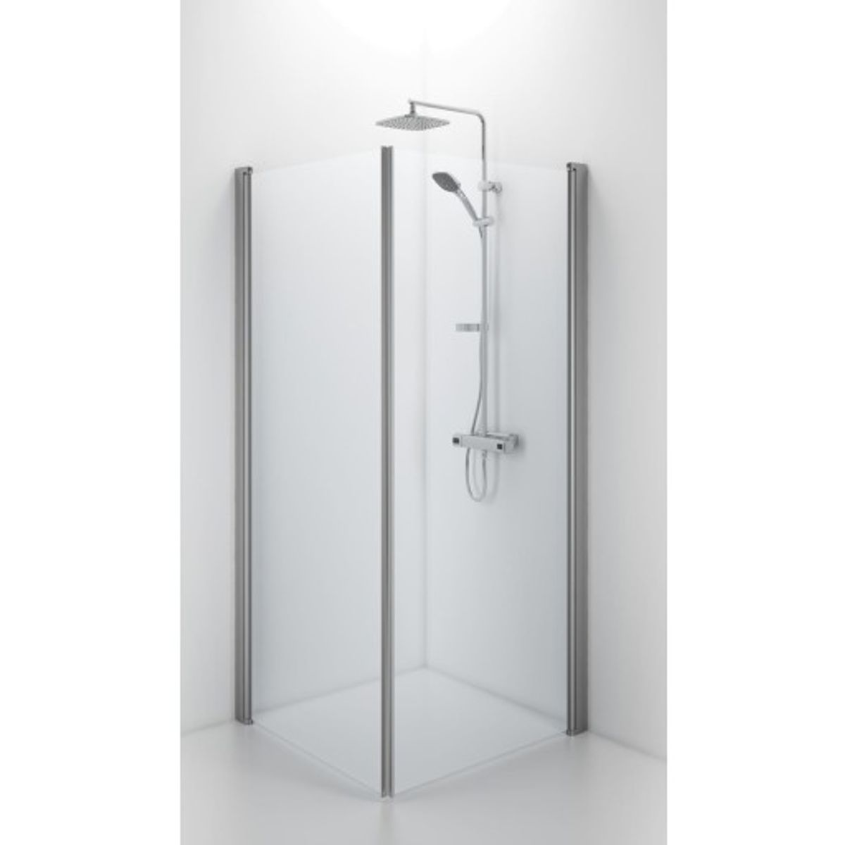 Contura Shower Space brusehjørne, 79x79 cm, klart glas, aluminium profil