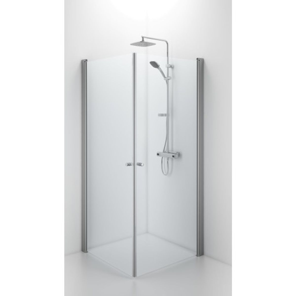 Contura Shower Space brusehjørne, 79x79 cm, klart glas, aluminium profil