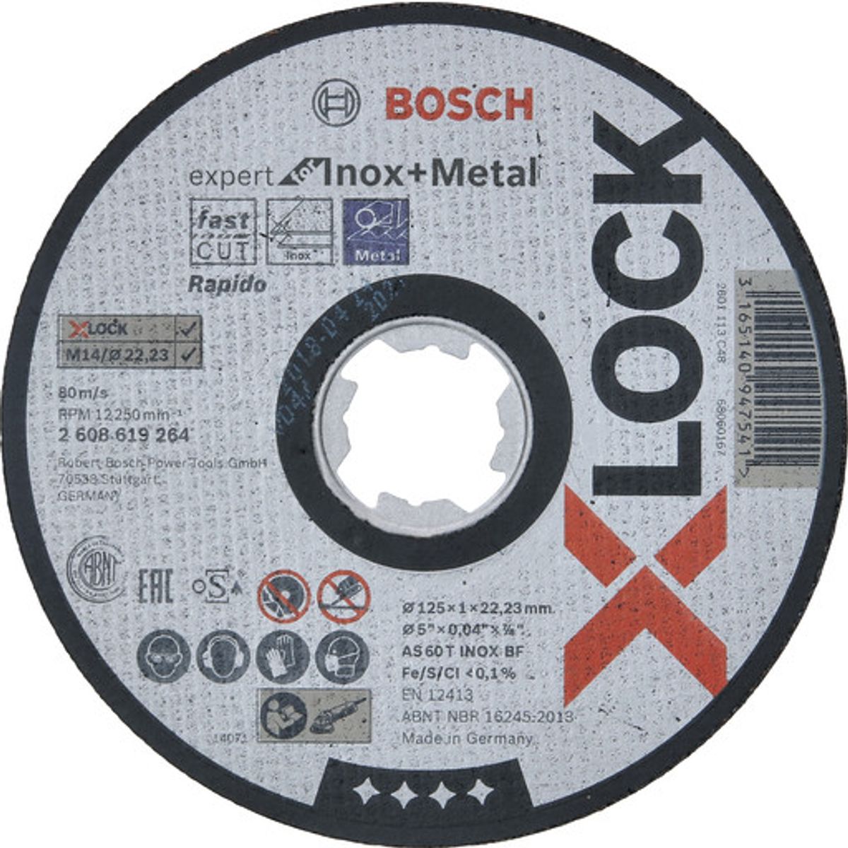 Bosch X-LOCK skæreskive EFMI, 125 x 1,0 mm, inox og stål