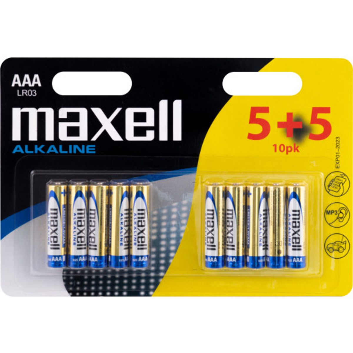 Maxell AAA batterier, 10 stk.