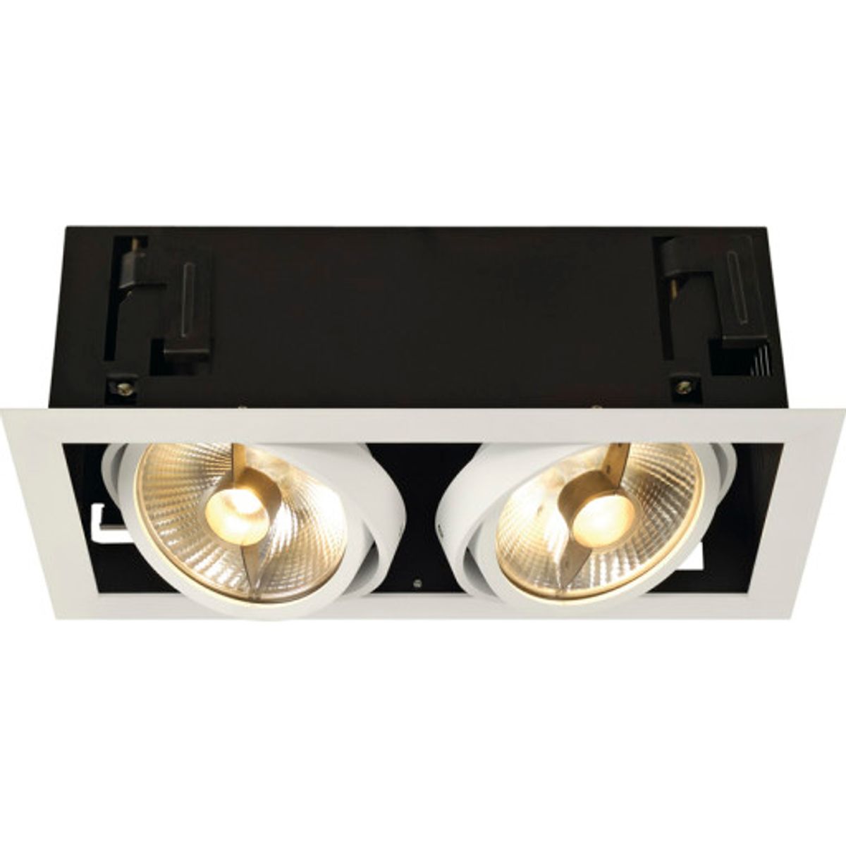 KADUX 2 ES111 downlight, firkantet, mathvid, maks. 2x75W