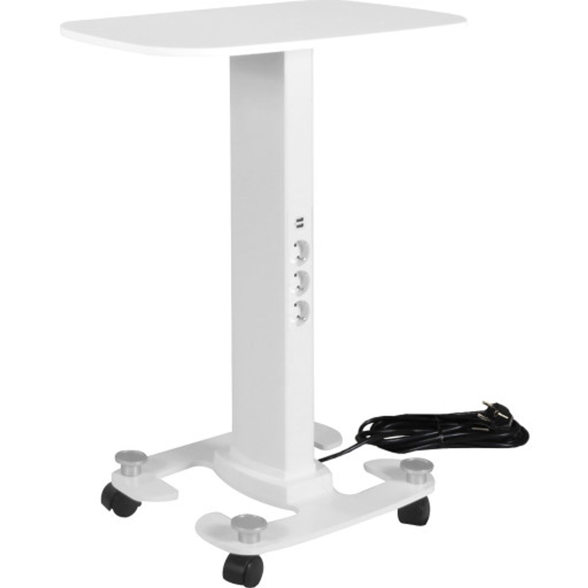 Stander-komplet 0,68 meter bord, hjul, stik hvid