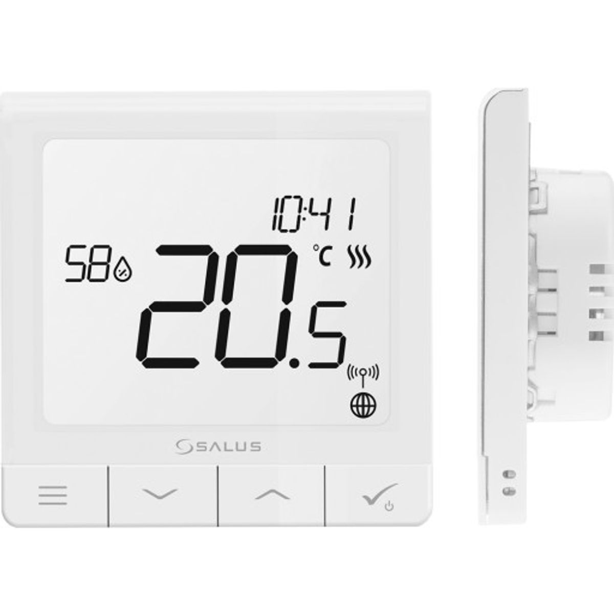 Salus Quantum trådløs rumtermostat, 230V, hvid højglans