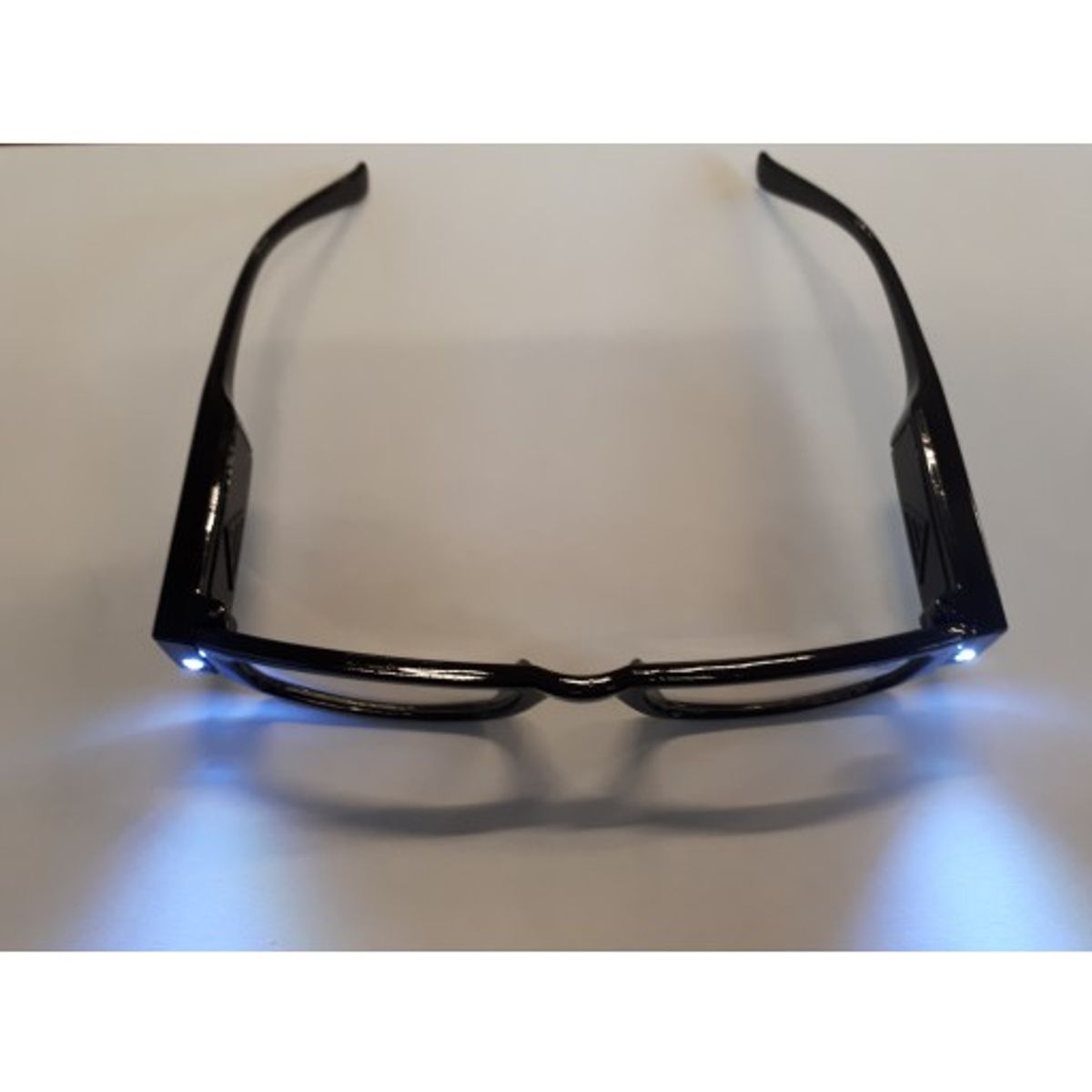 See-Cardt sort læsebrille med led lys og styrke +2.5