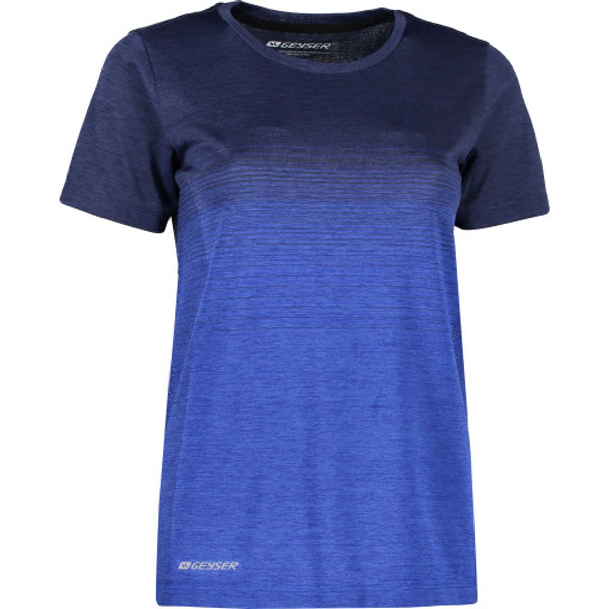 Geyser dame sømløs stribet T-shirt, G11024, navy melange, M