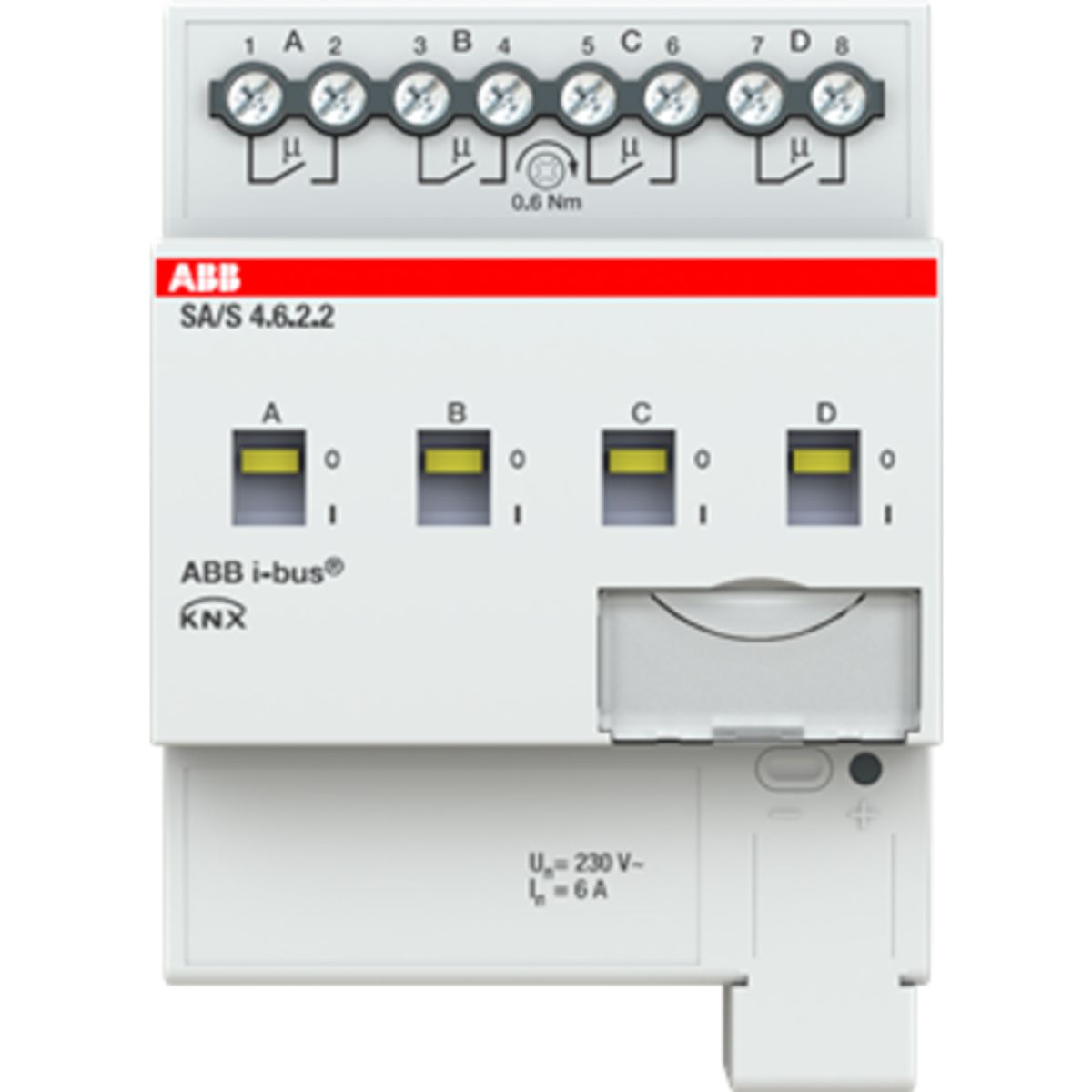 KNX SA/S4.6.2.2 Kontaktaktuator, man. betjening AC1 6A, AC3 6A