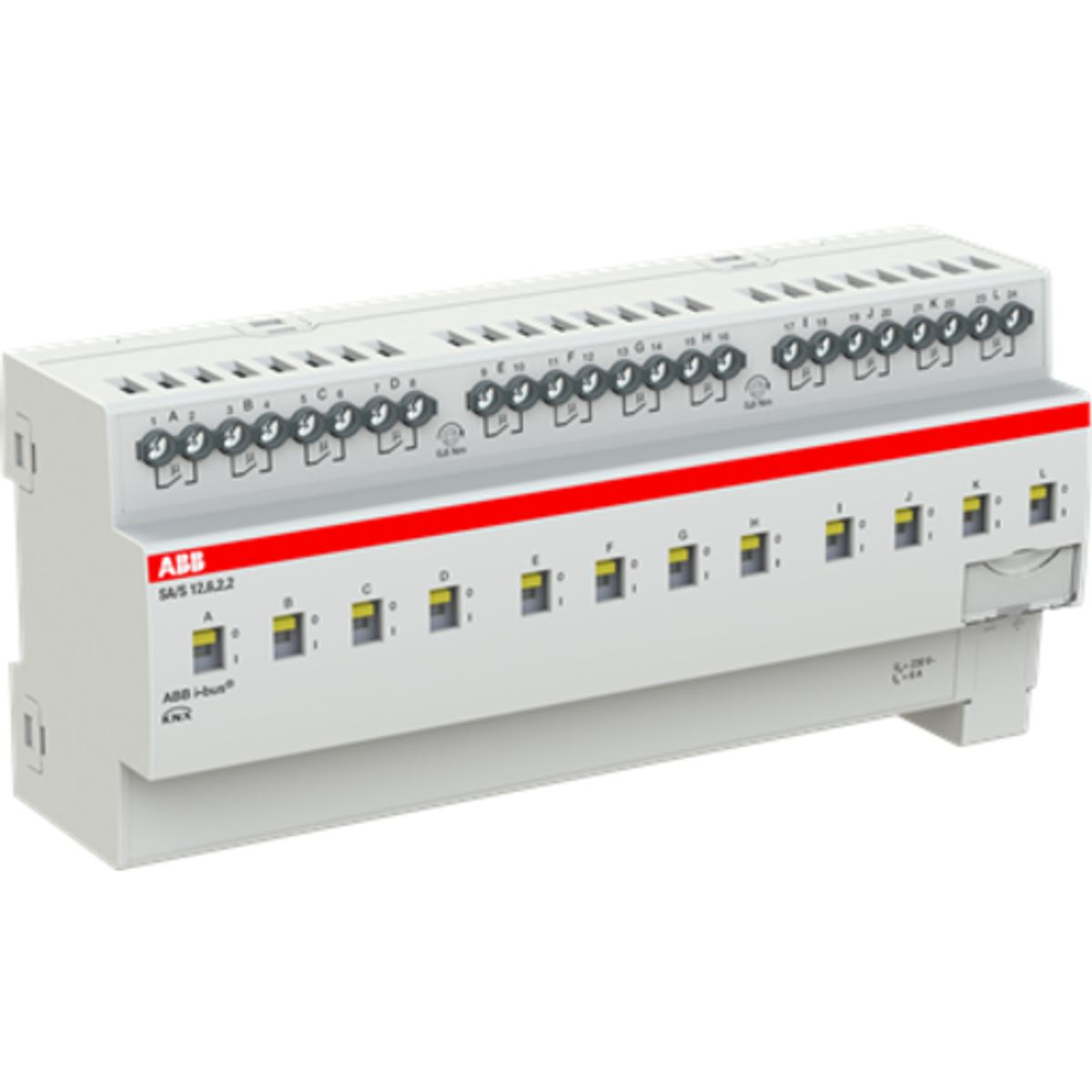 KNX SA/S12.6.2.2 Kontaktaktuator, man. betjening, AC1 6A, AC3 6A