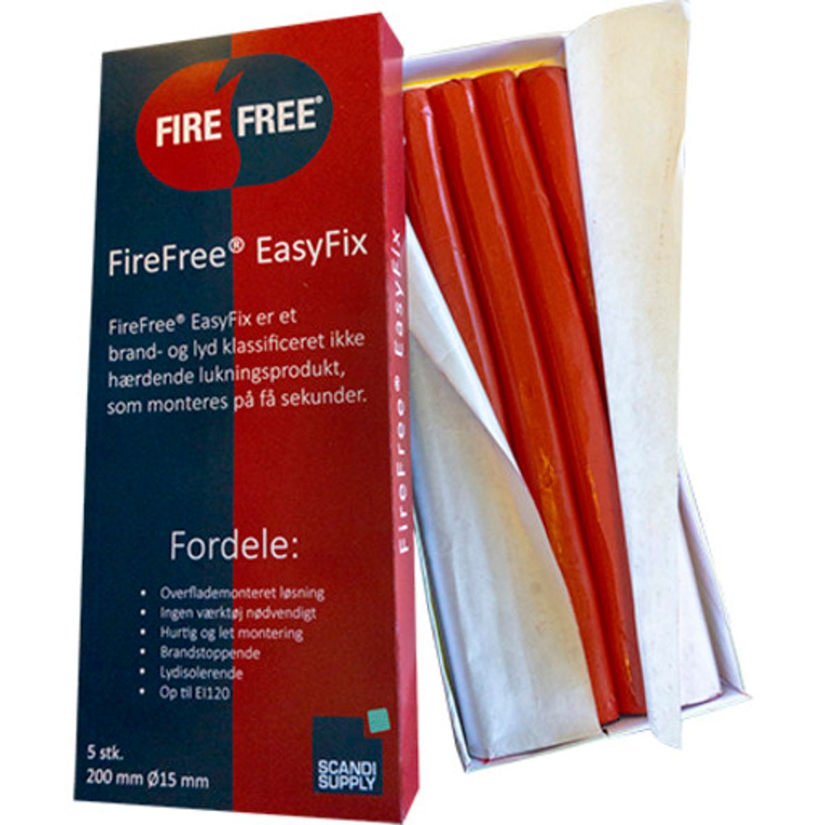 FireFree EasyFix Ø15 mm, 5 x 20 cm