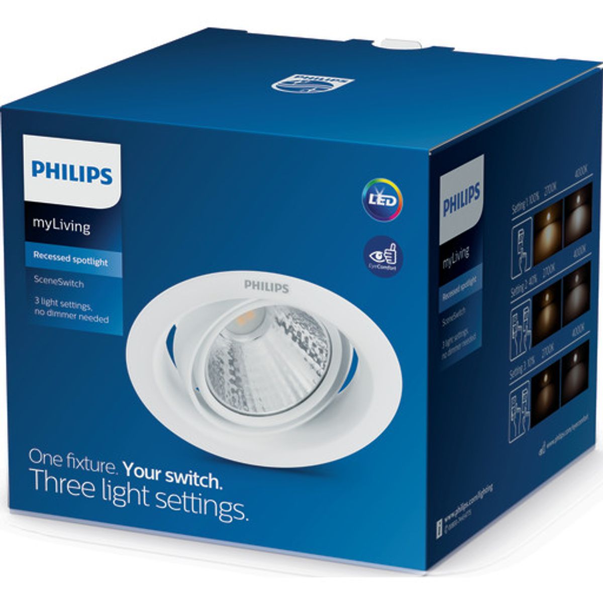 Philips myLiving Pomeron indbygningsspot med 3W