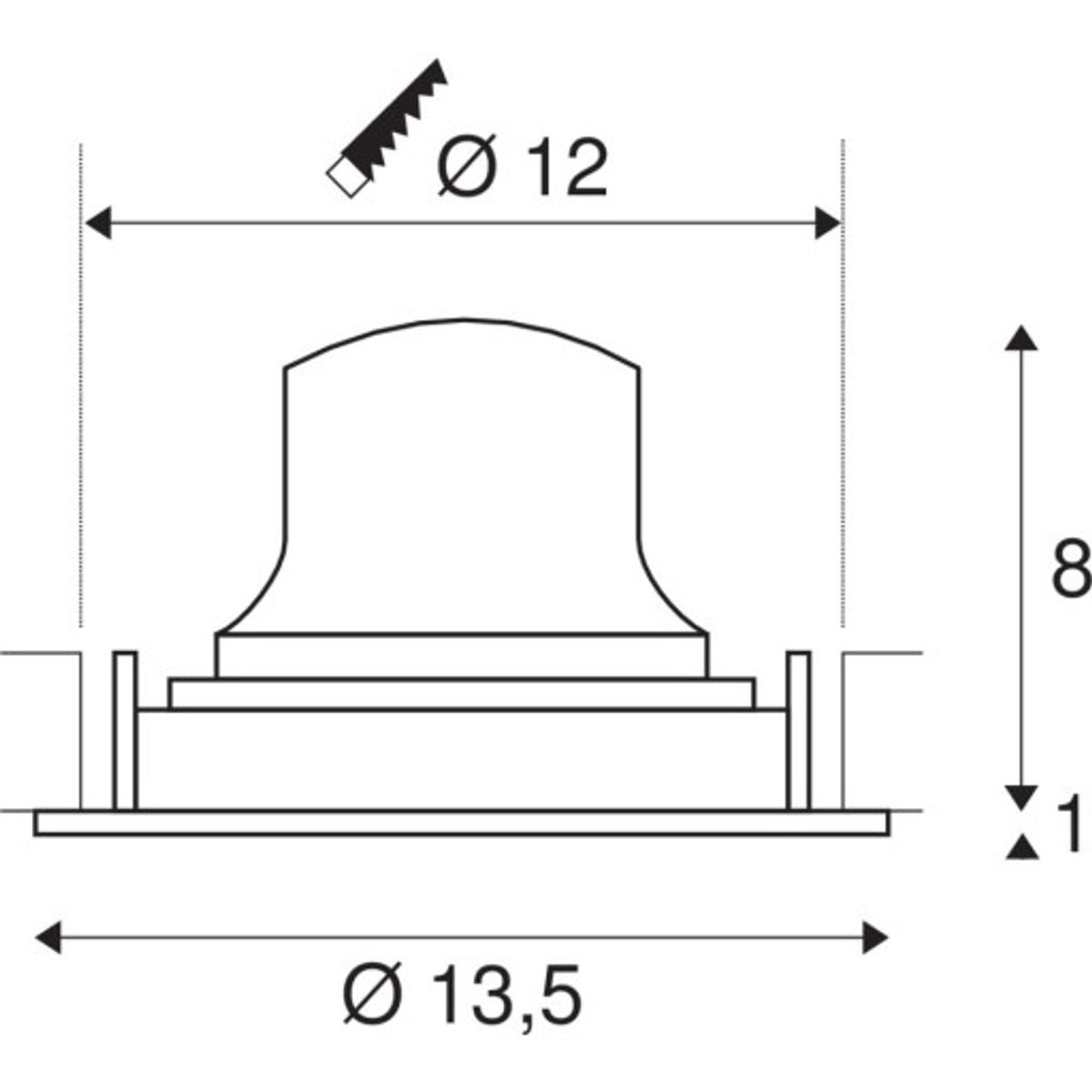 NUMINOS MOVE M, indbygningsspot, 17W, 4000K, 55°, sort/hvid