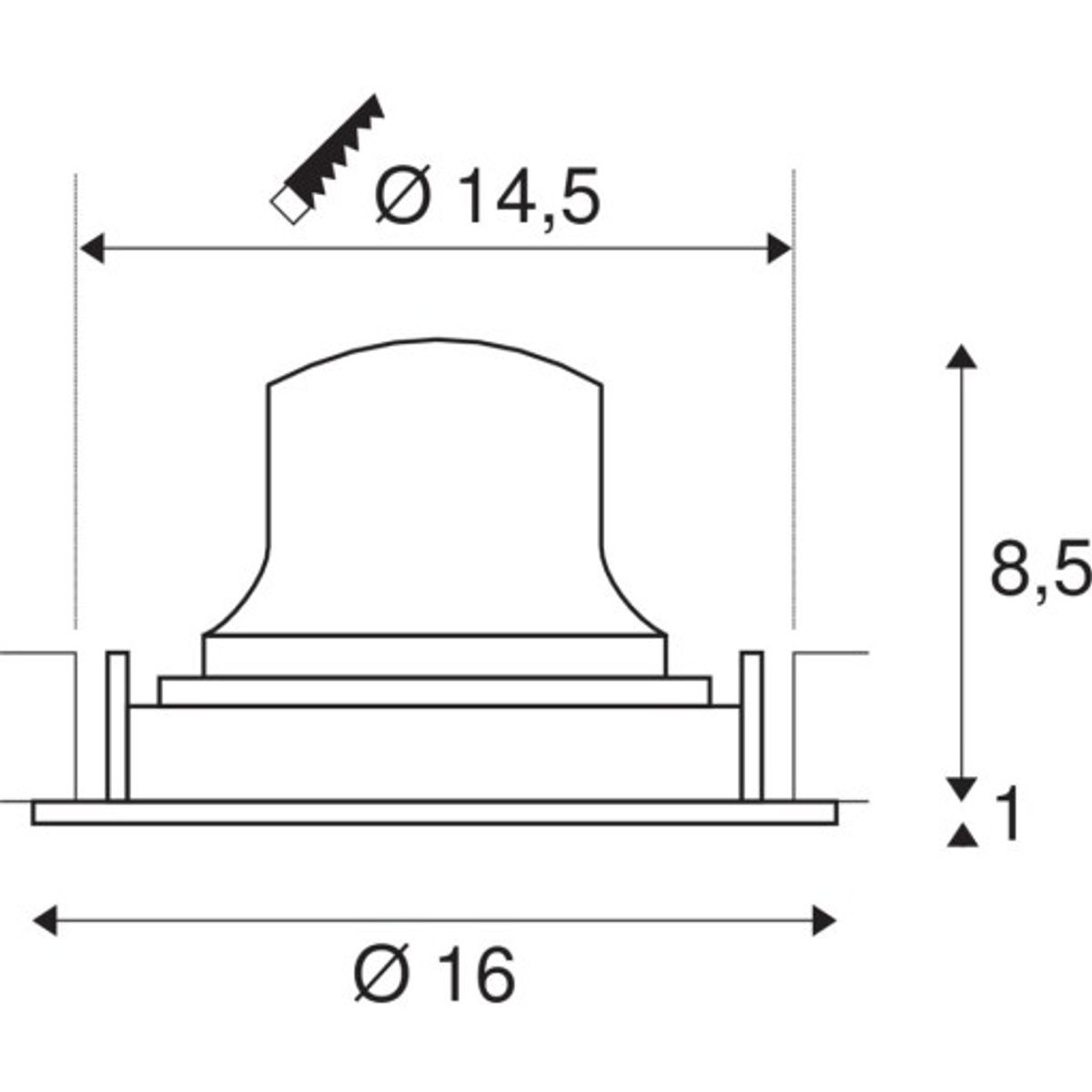 NUMINOS MOVE L, indbygningsspot, 25W, 2700K, 20°, sort/sort