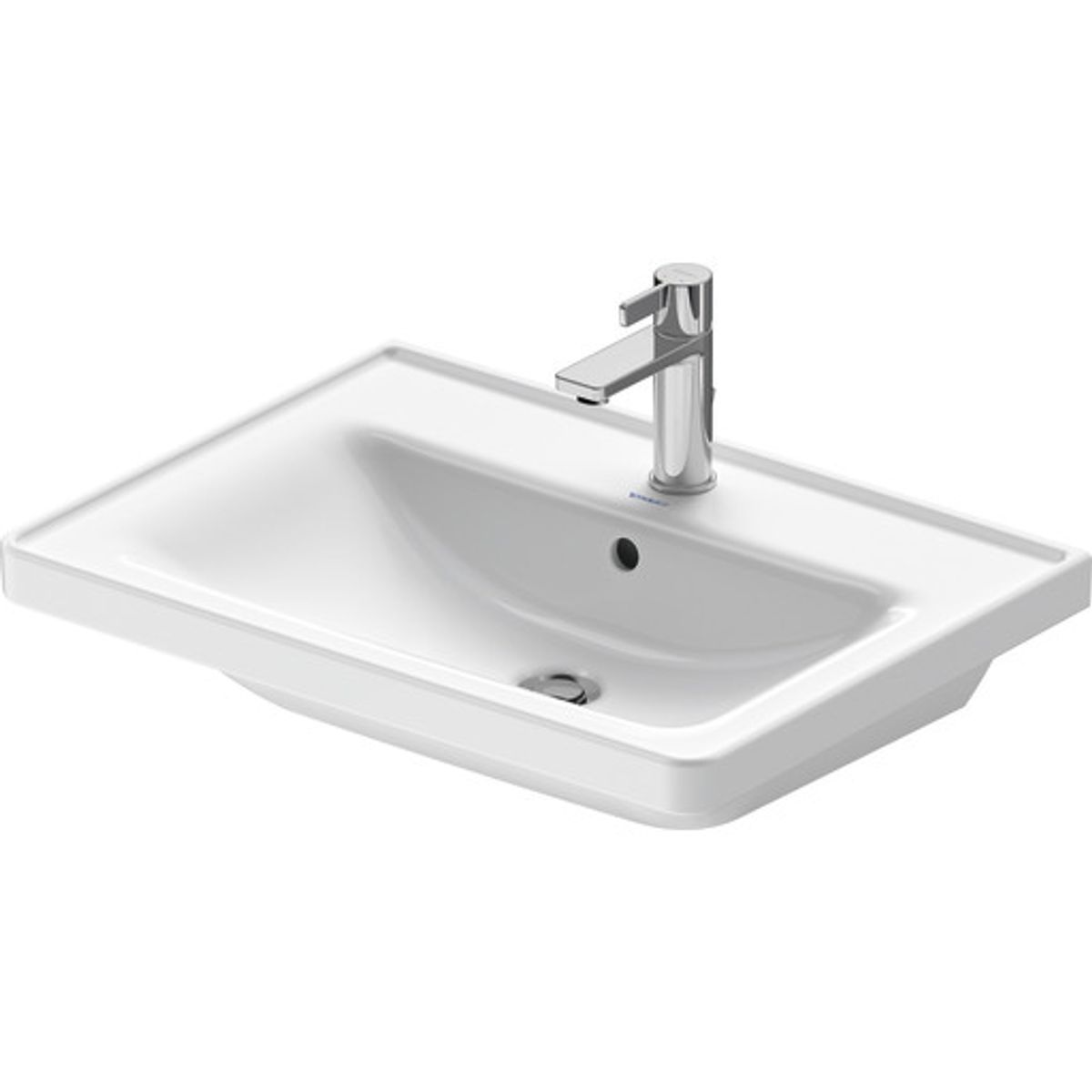 Duravit D-Neo håndvask 650 x 480 mm, med hanehul og overløb