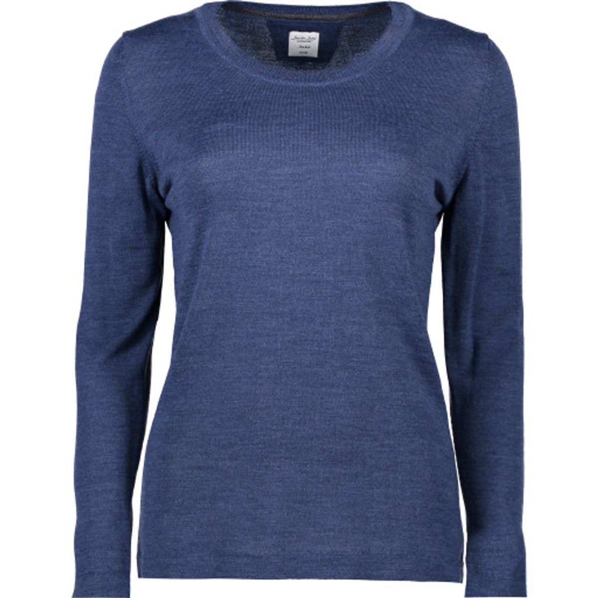 Seven Seas pullover S640, dame, rund hals, blå melange, str. L