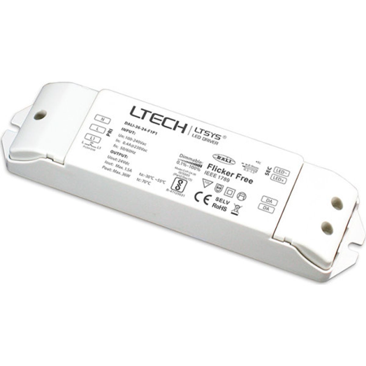 Led Driver 24V DC 36W DALI/Push Dæmp IP20