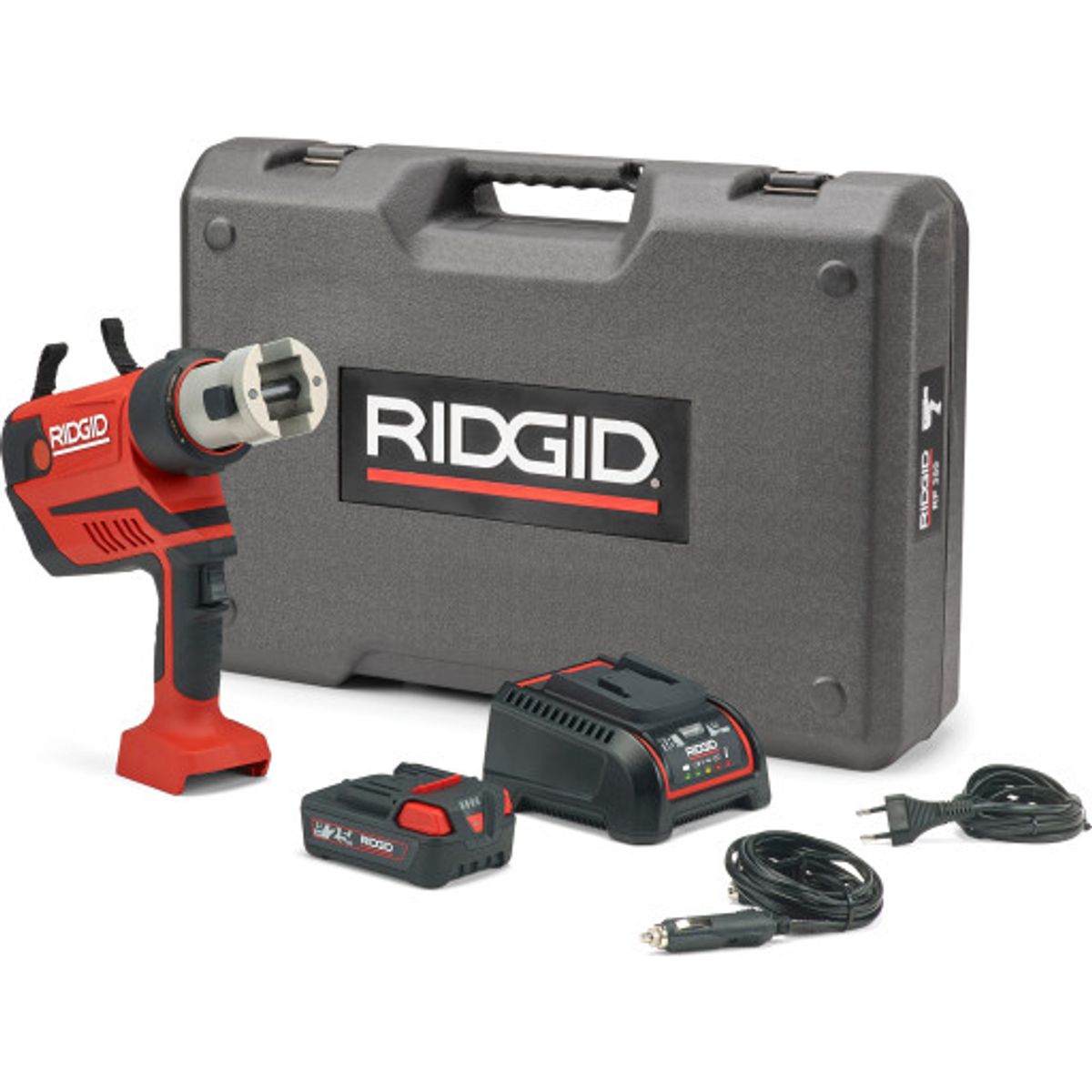 Ridgid RP 350 pressmaskine med batteri og lader