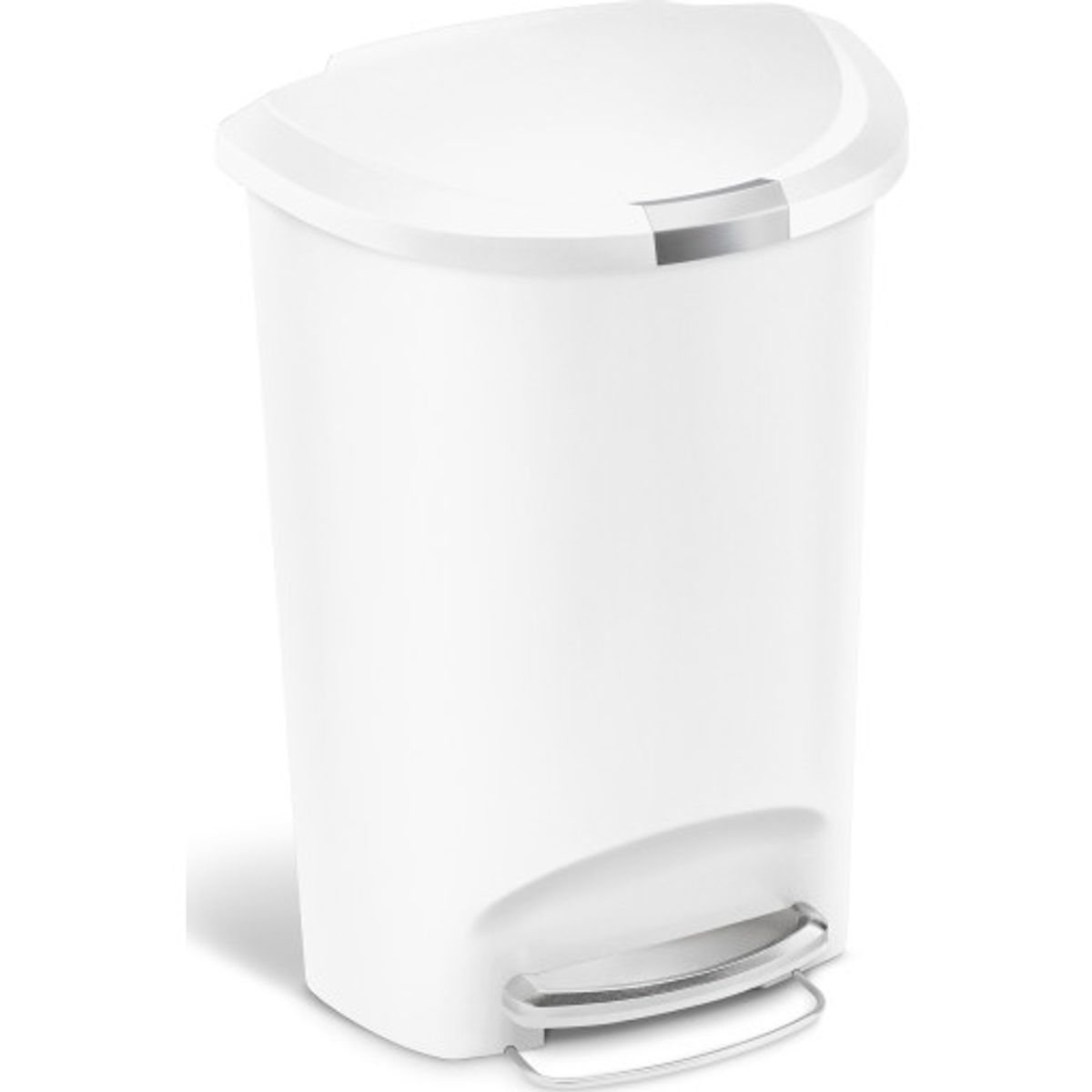 Simplehuman affaldsspand, 50 liter, pedal, hvid plastik