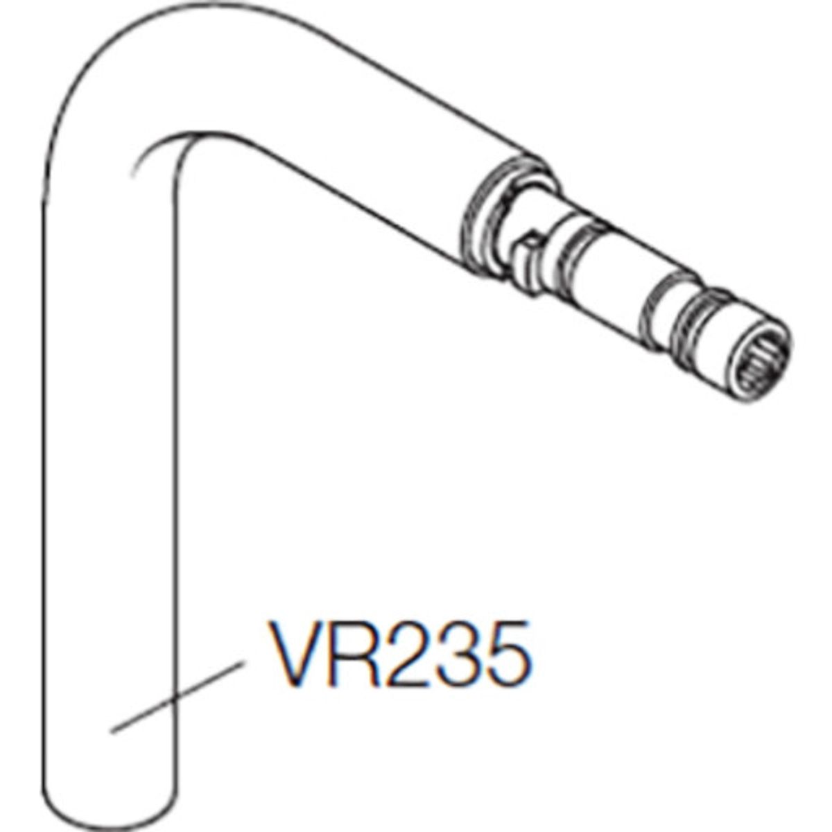 Vola bagtud, standard 145 mm til KV1 fra 2016/06, krom