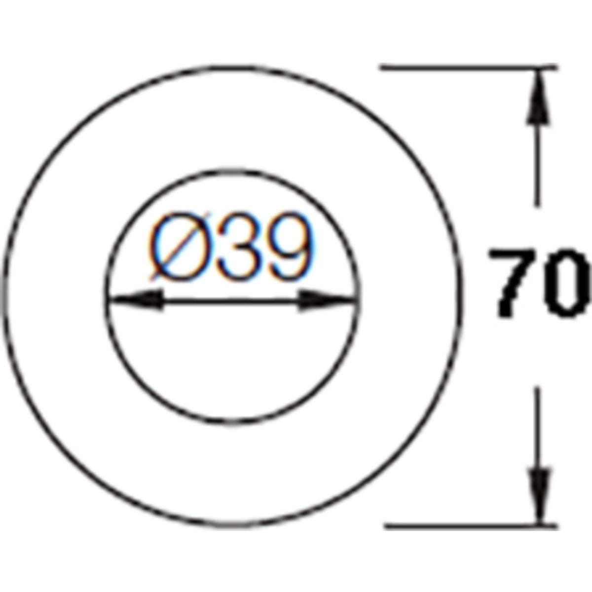 Vola 70 mm dækroset Ø39 mm, krom